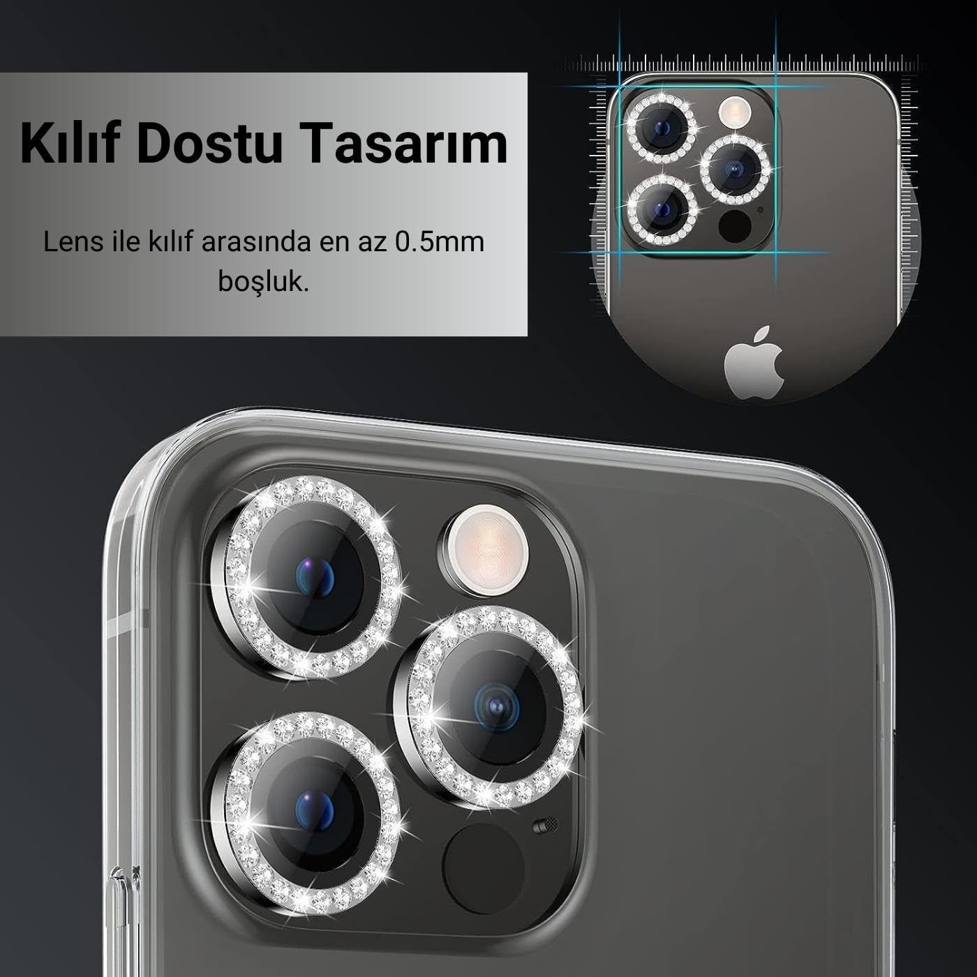 Taşlı Safir Lens Koruyucu