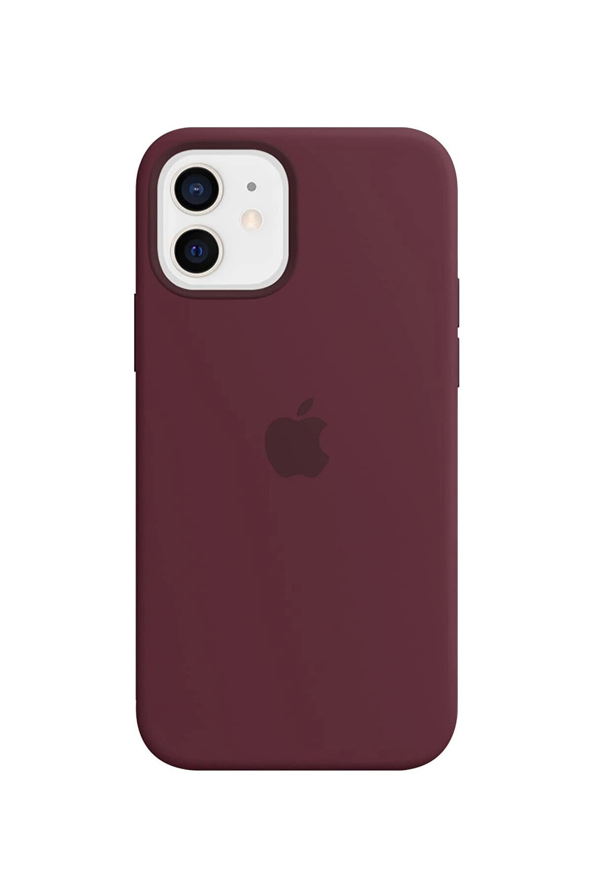 iPhone 12 Mini ile uyumlu Logolu Kılıf Premium Class (Limited Stock) - Bordo