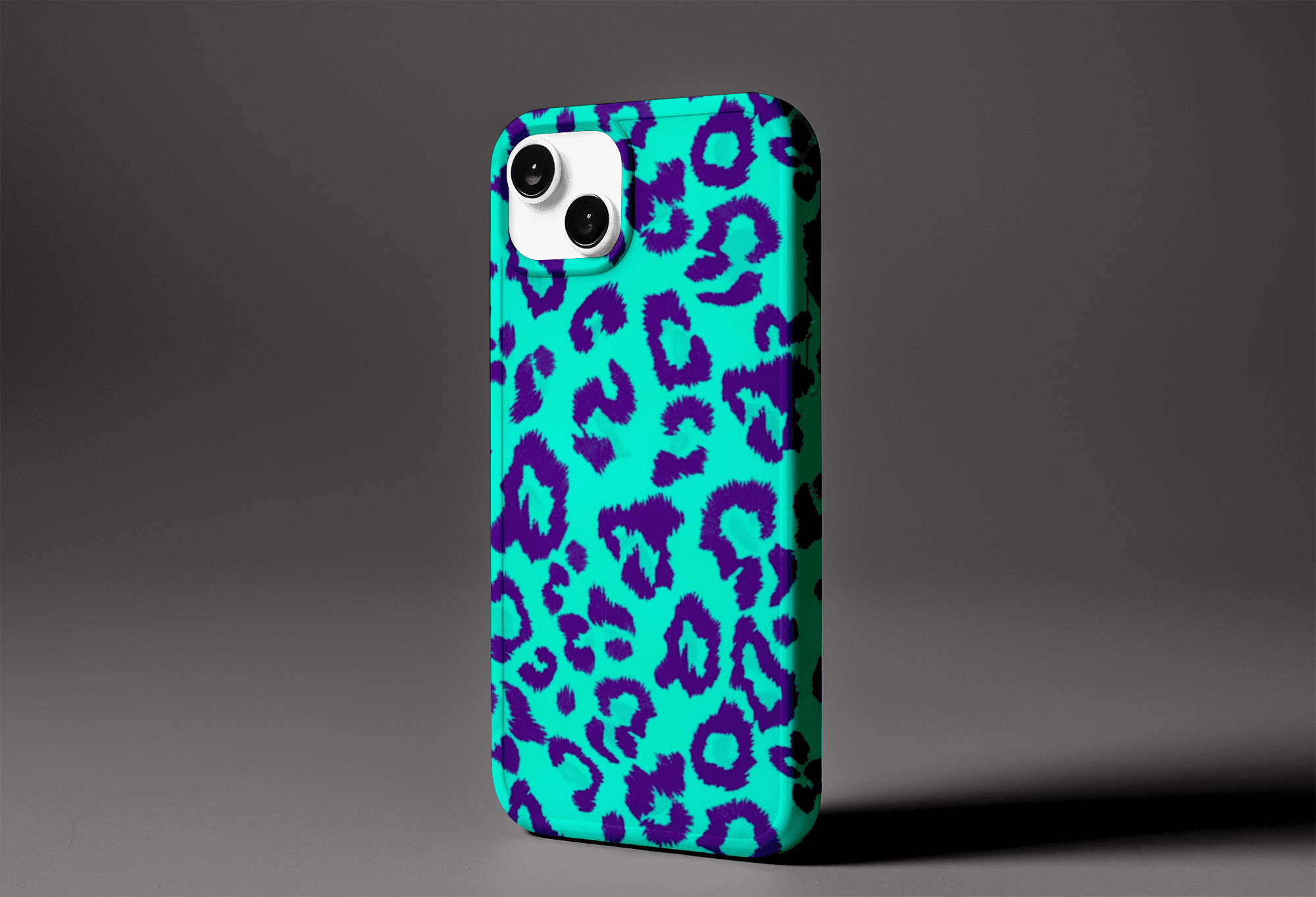 Turquoise Leopard Print Case