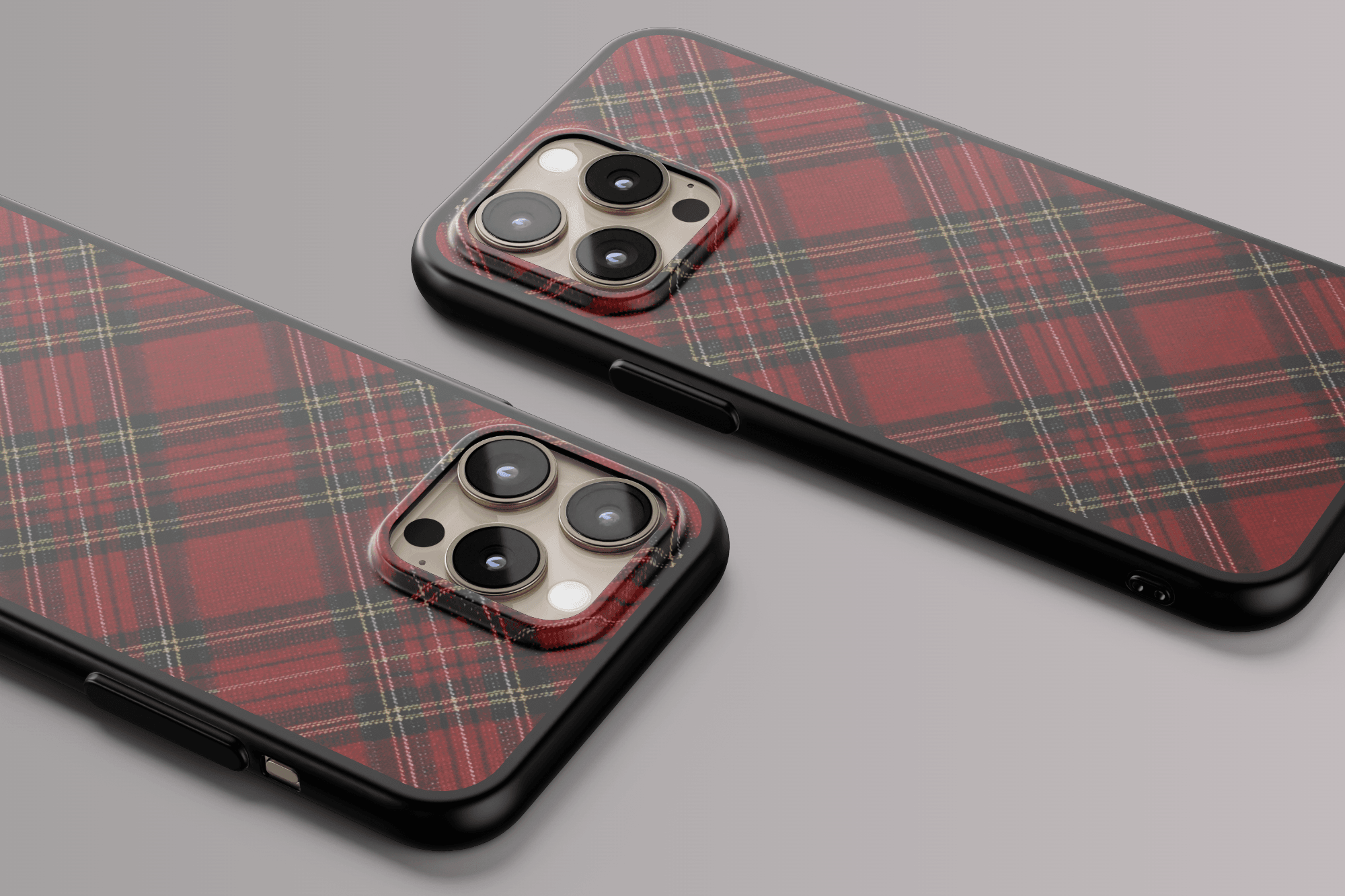 Red Plaid Charm Phone Case