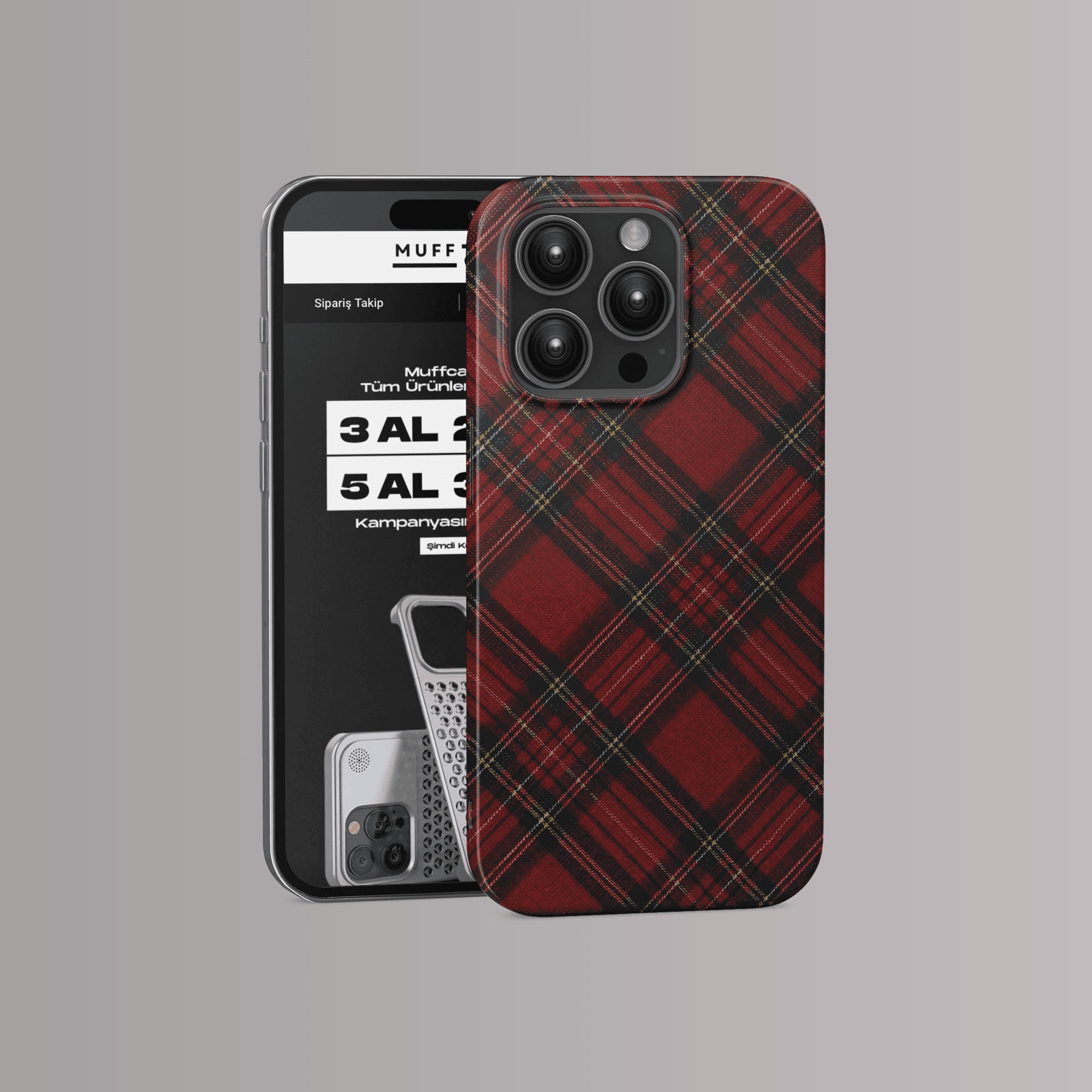 Red Plaid Charm Phone Case