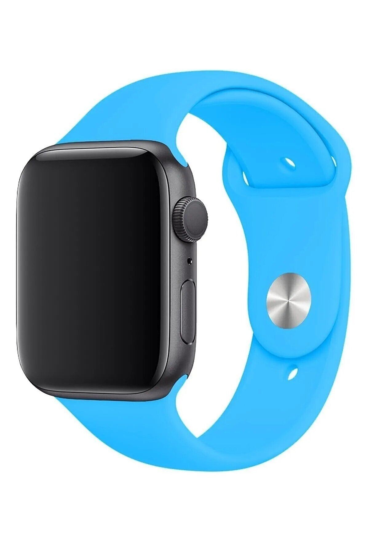 Apple Watch ( 1-2-3-4-5-6-7-8-SE) ile Uyumlu Silikon Kordon - Okyanus Mavisi