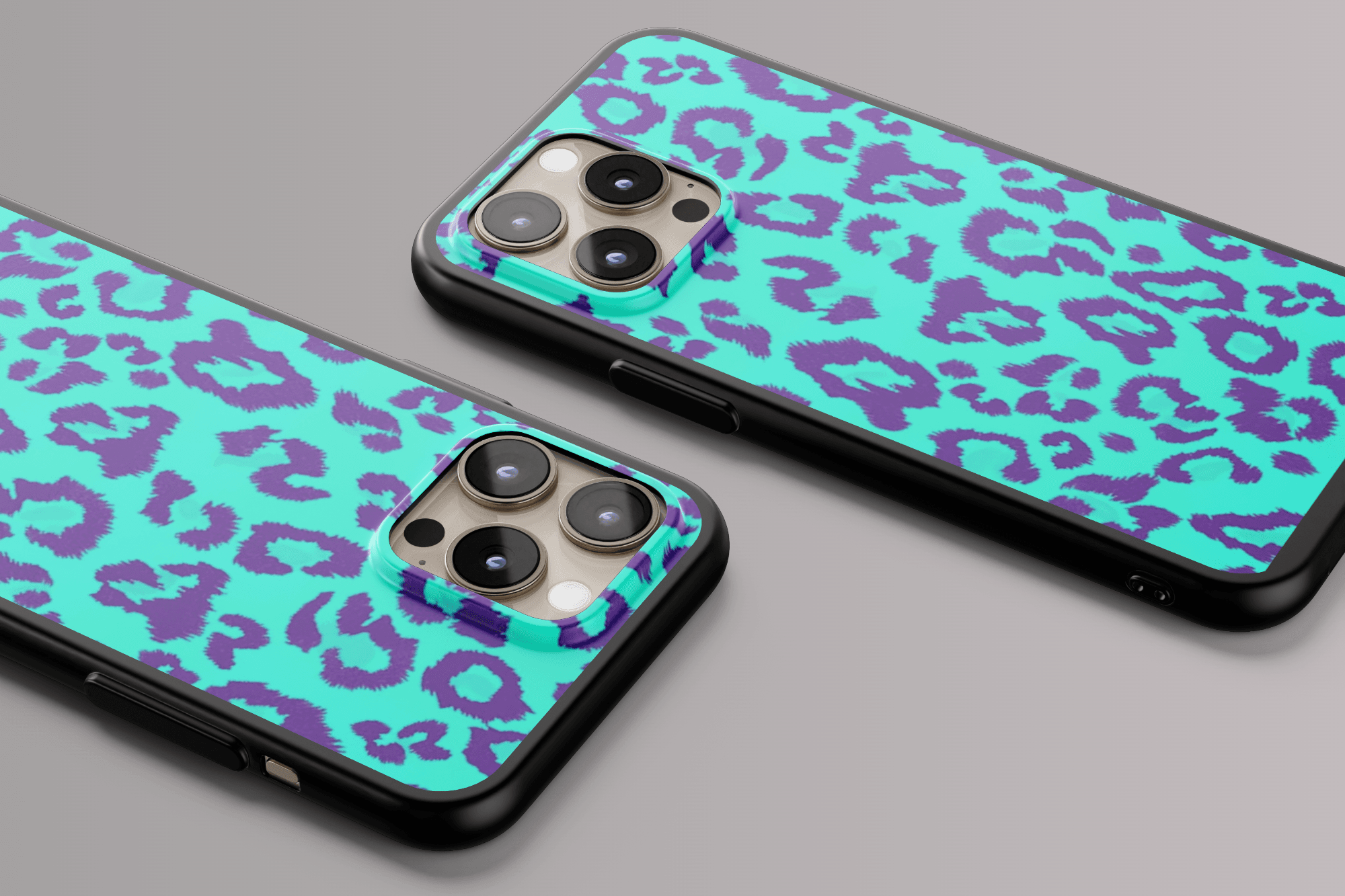 Turquoise Leopard Print Case