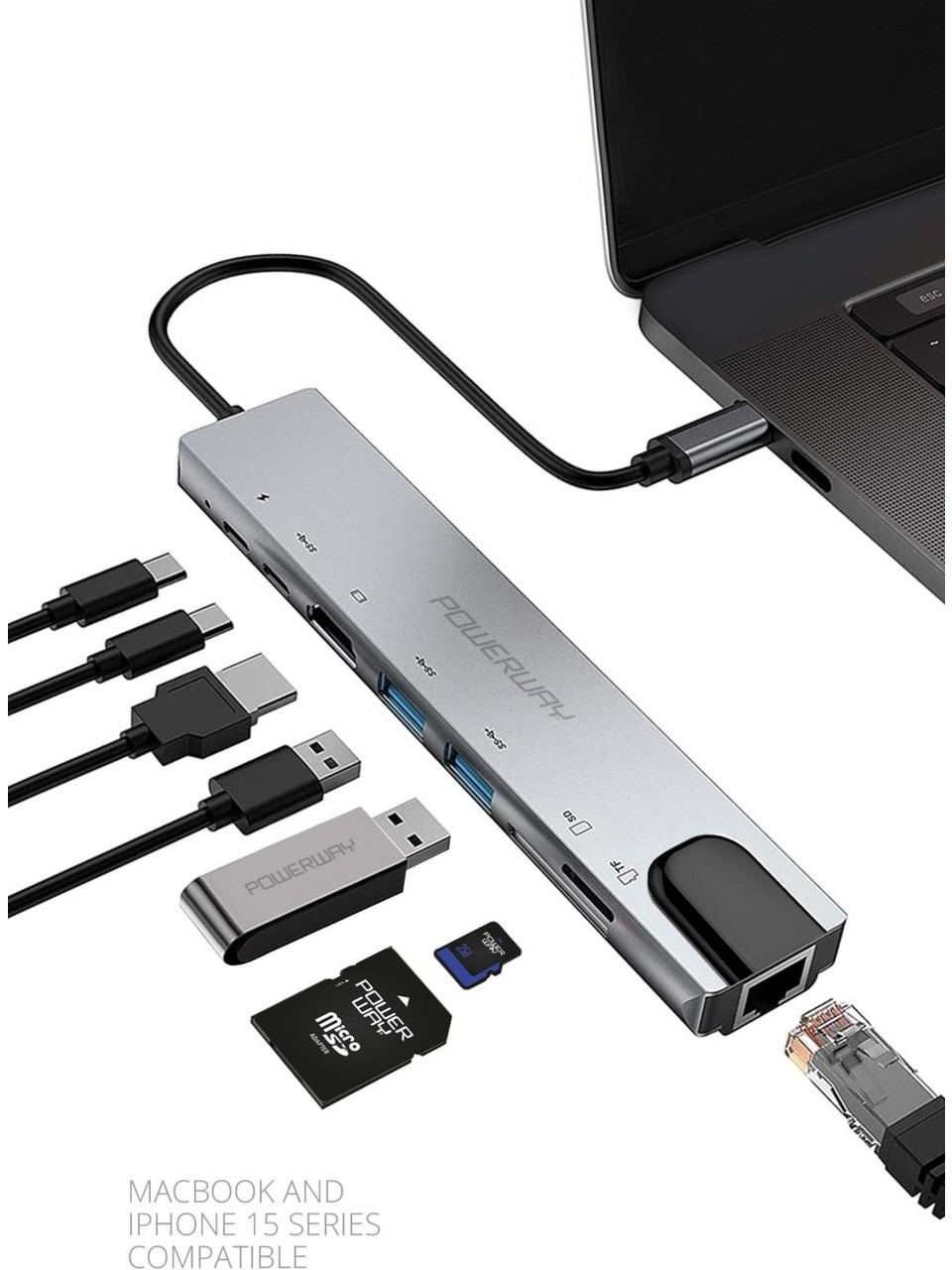 8 İN 1 USB-C ÇEVİRİCİ HB08 