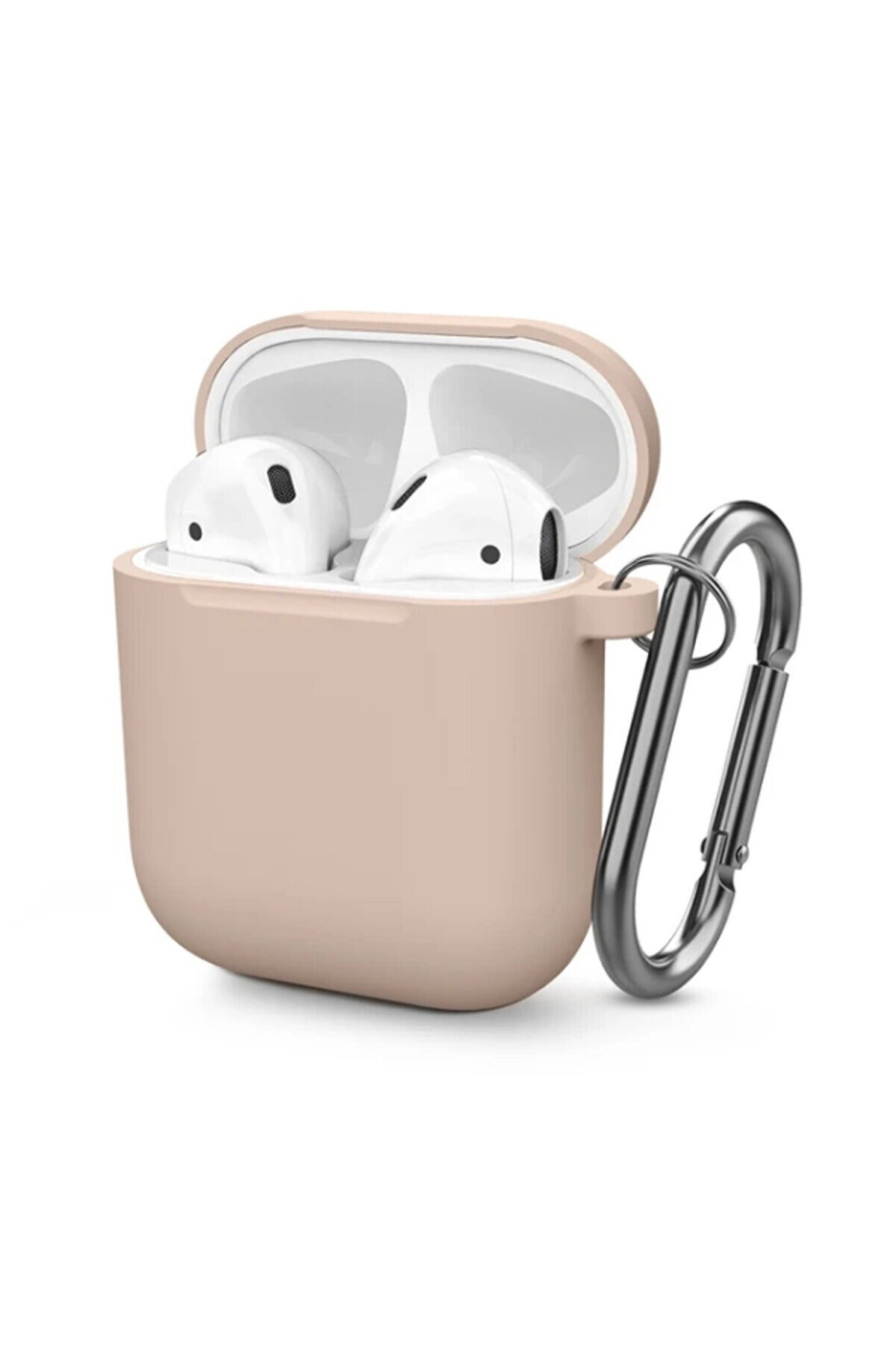 Airpods 1. ve 2. Nesil ile Uyumlu Premium Class Kılıf - Puslu Pembe