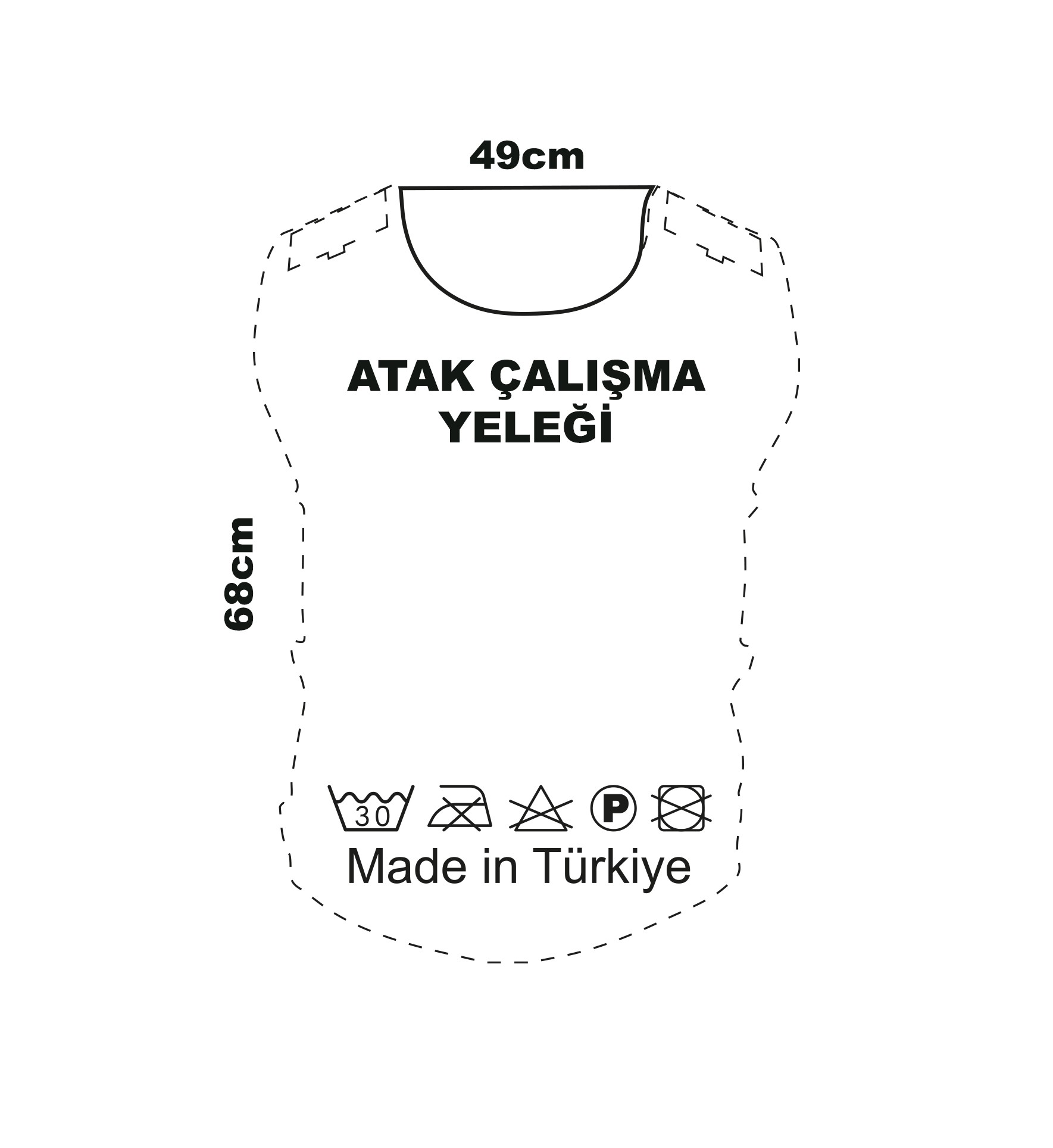 Atak Çalışma Yeleği Barber Shop Baskılı