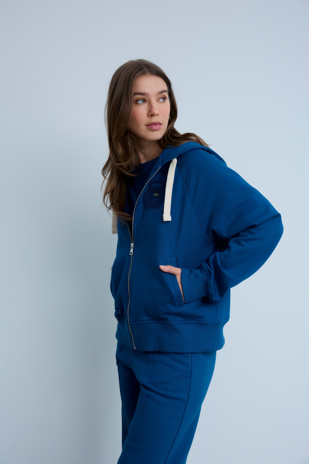 CANDY ZIP HOODED SWEAT - ENSIGN BLUE