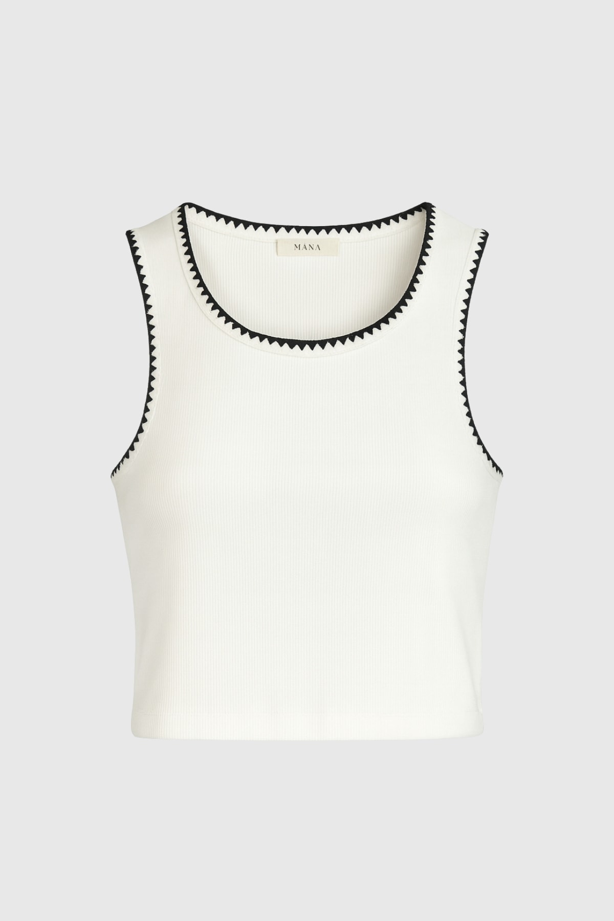 PAMUKLU HALTER YAKA KROŞETA CROP - BEYAZ