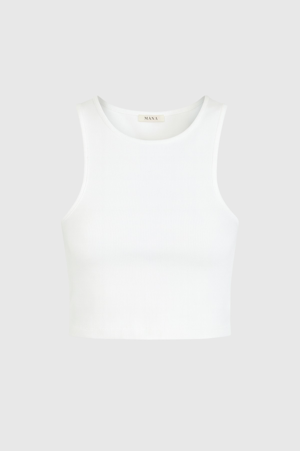 HALTER YAKA PAMUKLU CROP - BEYAZ