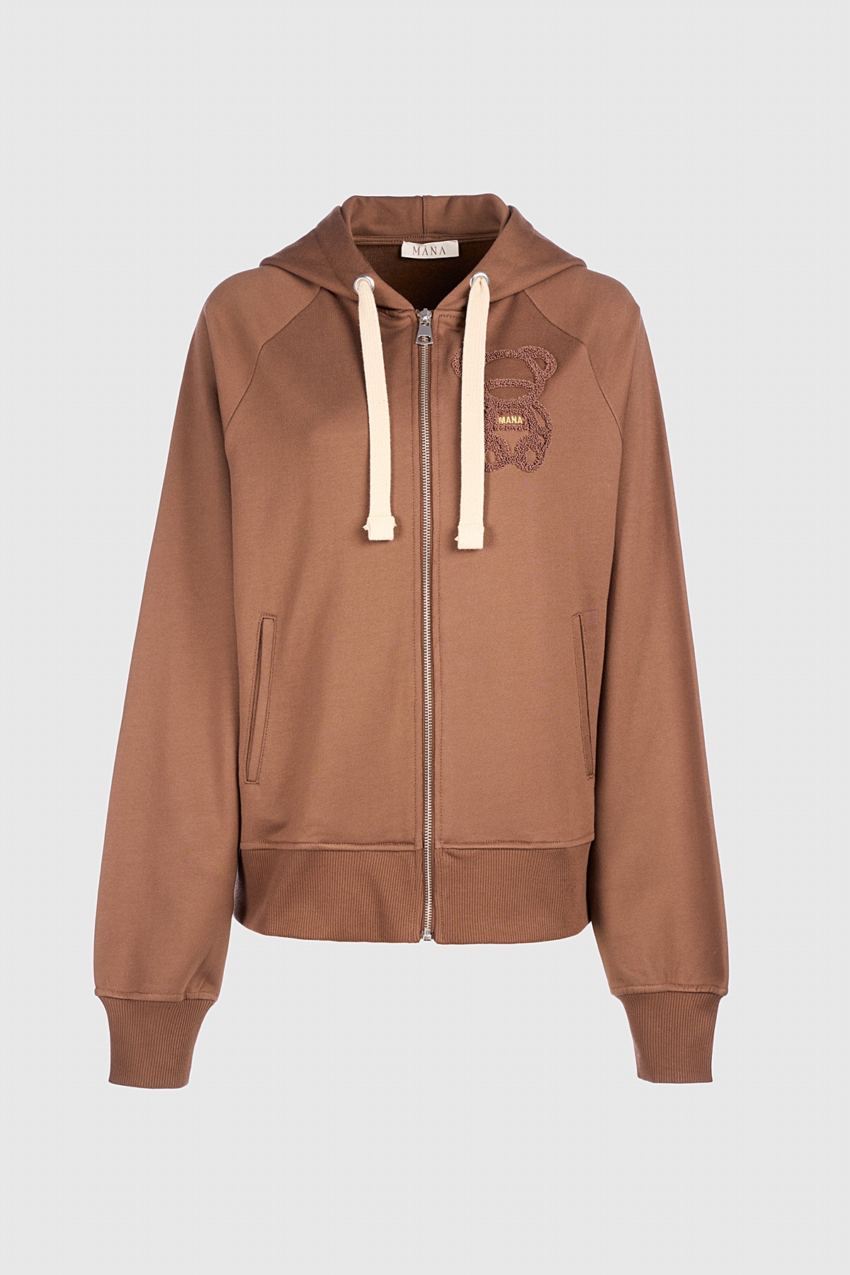 CANDY ZIP HOODED SWEAT - KAHVERENGİ