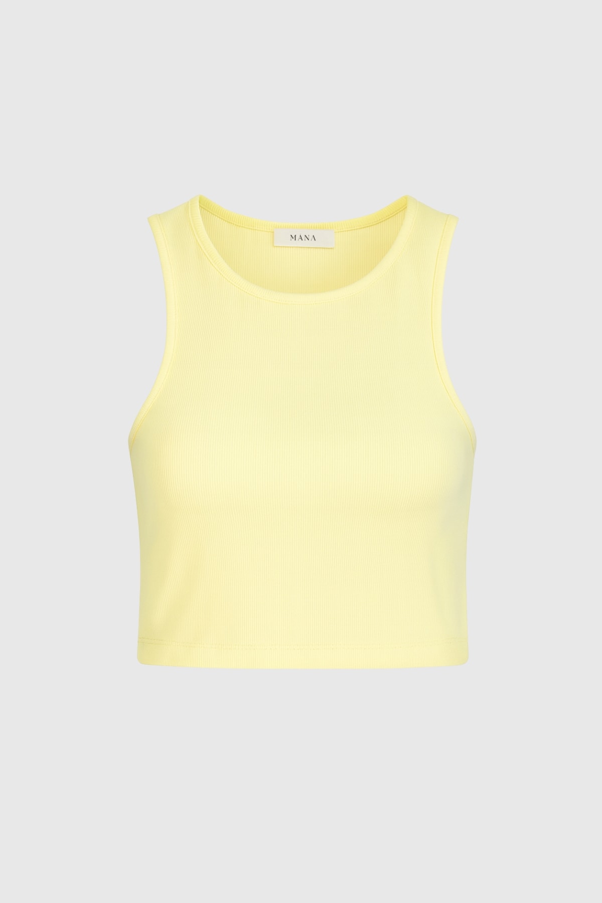 HALTER YAKA PAMUKLU CROP - sarı