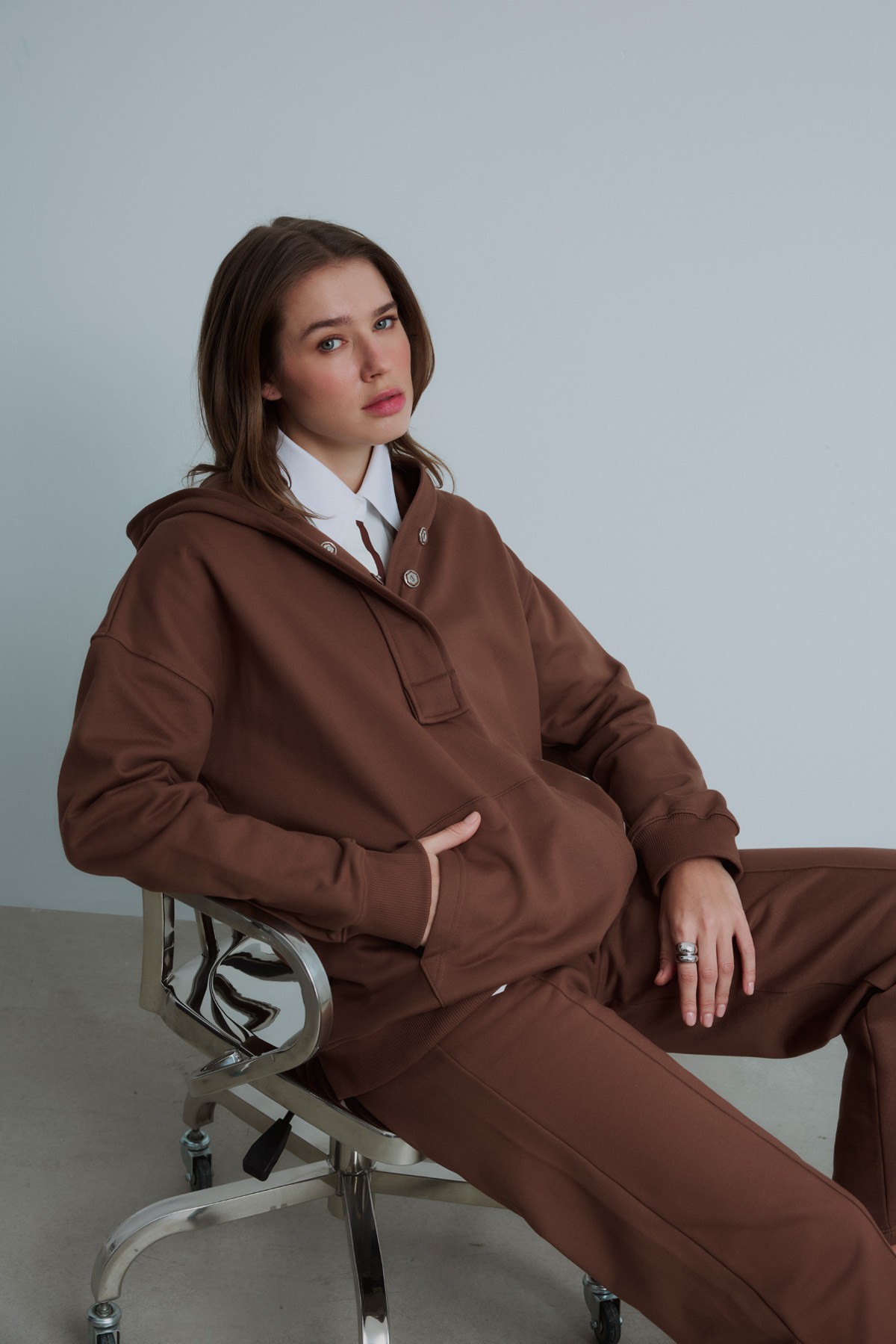 ASH HOODIE - BROWN