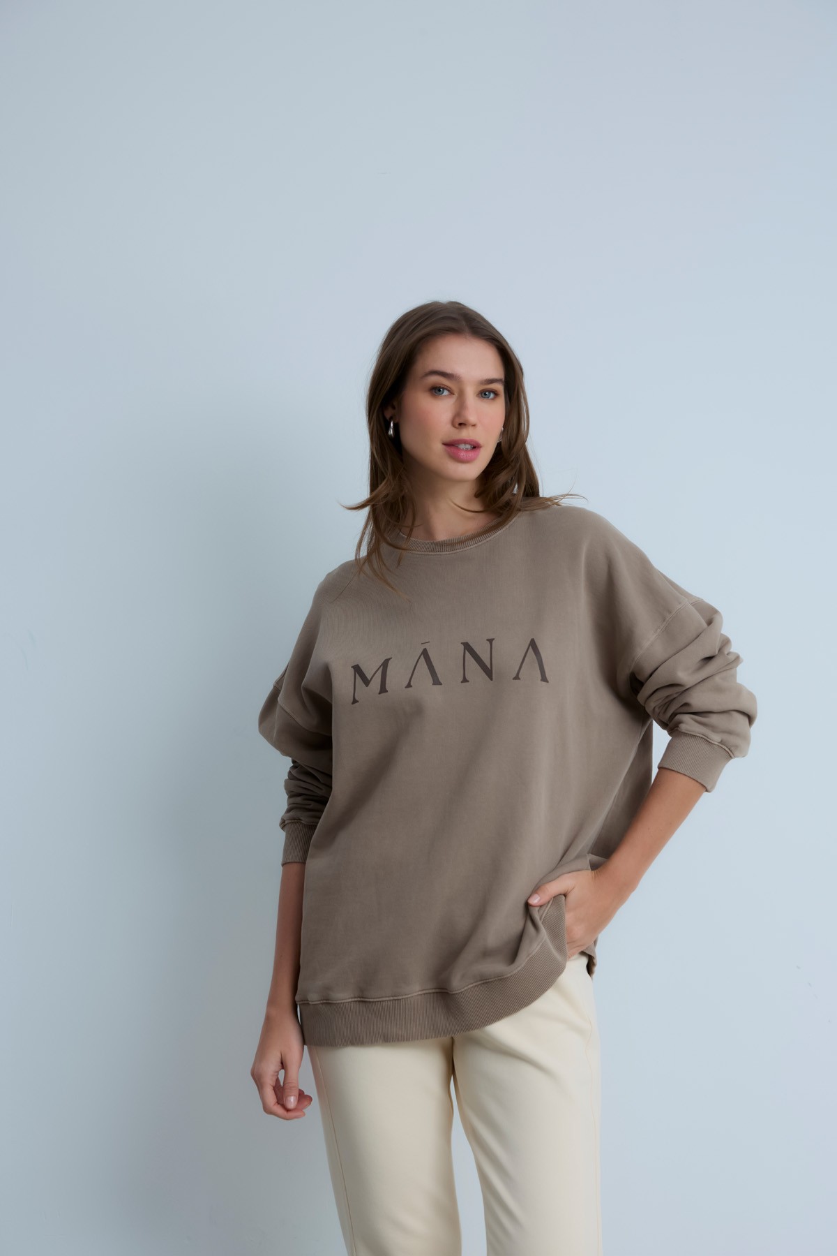 BILLIE SWEAT PRINTED - BROWN