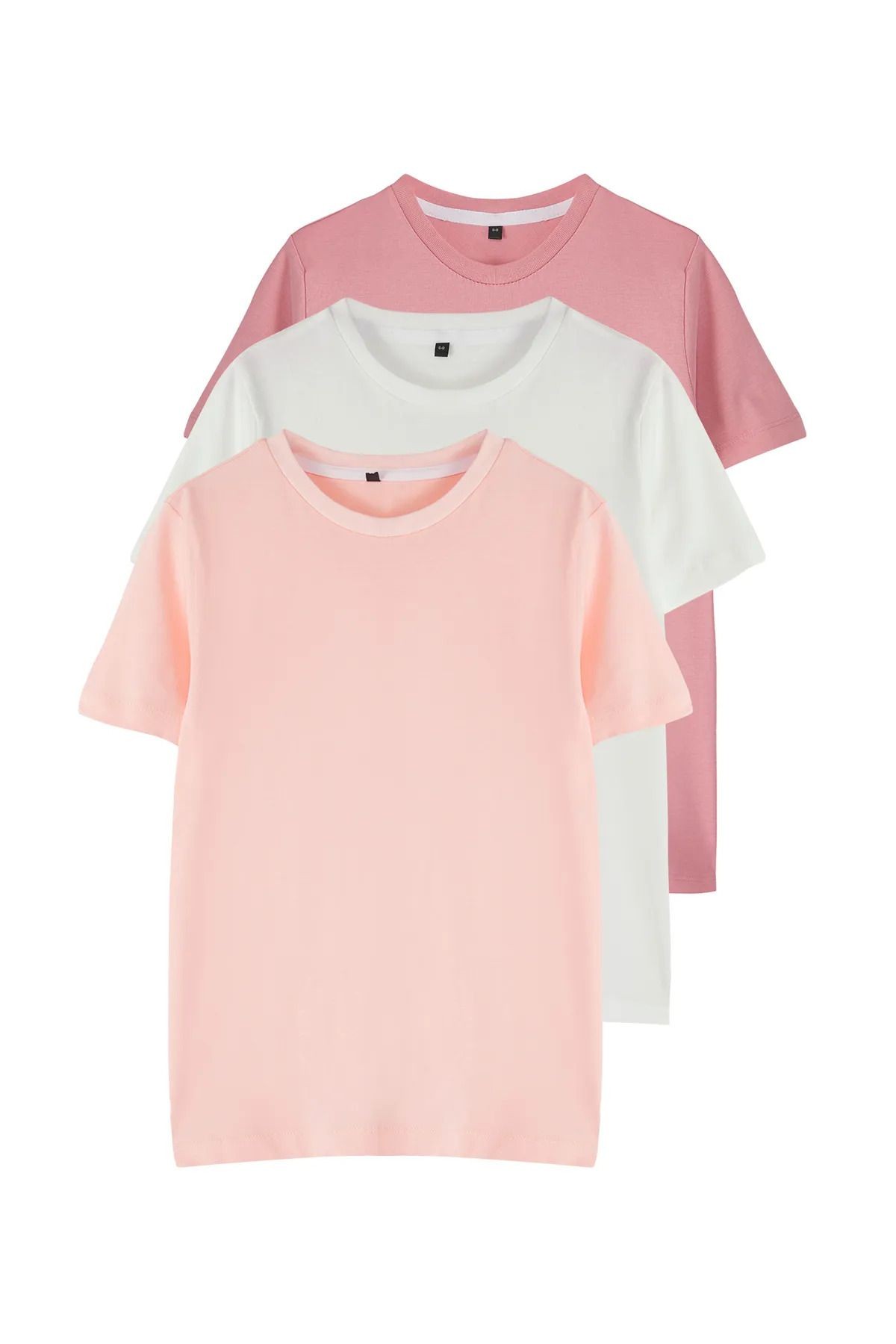 Unisex Çocuk Basic %100 Pamuk 3'lü Kombin Tişört