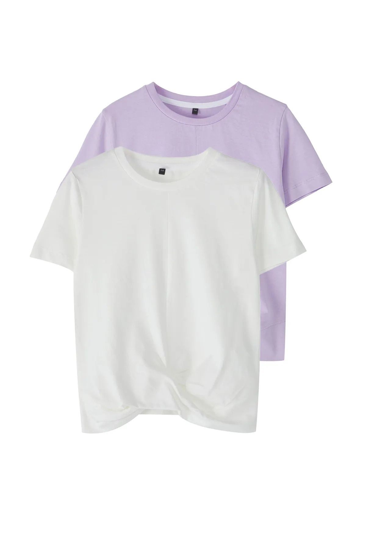 Unisex Çocuk Basic %100 Pamuk 2'li Kombin Tişört