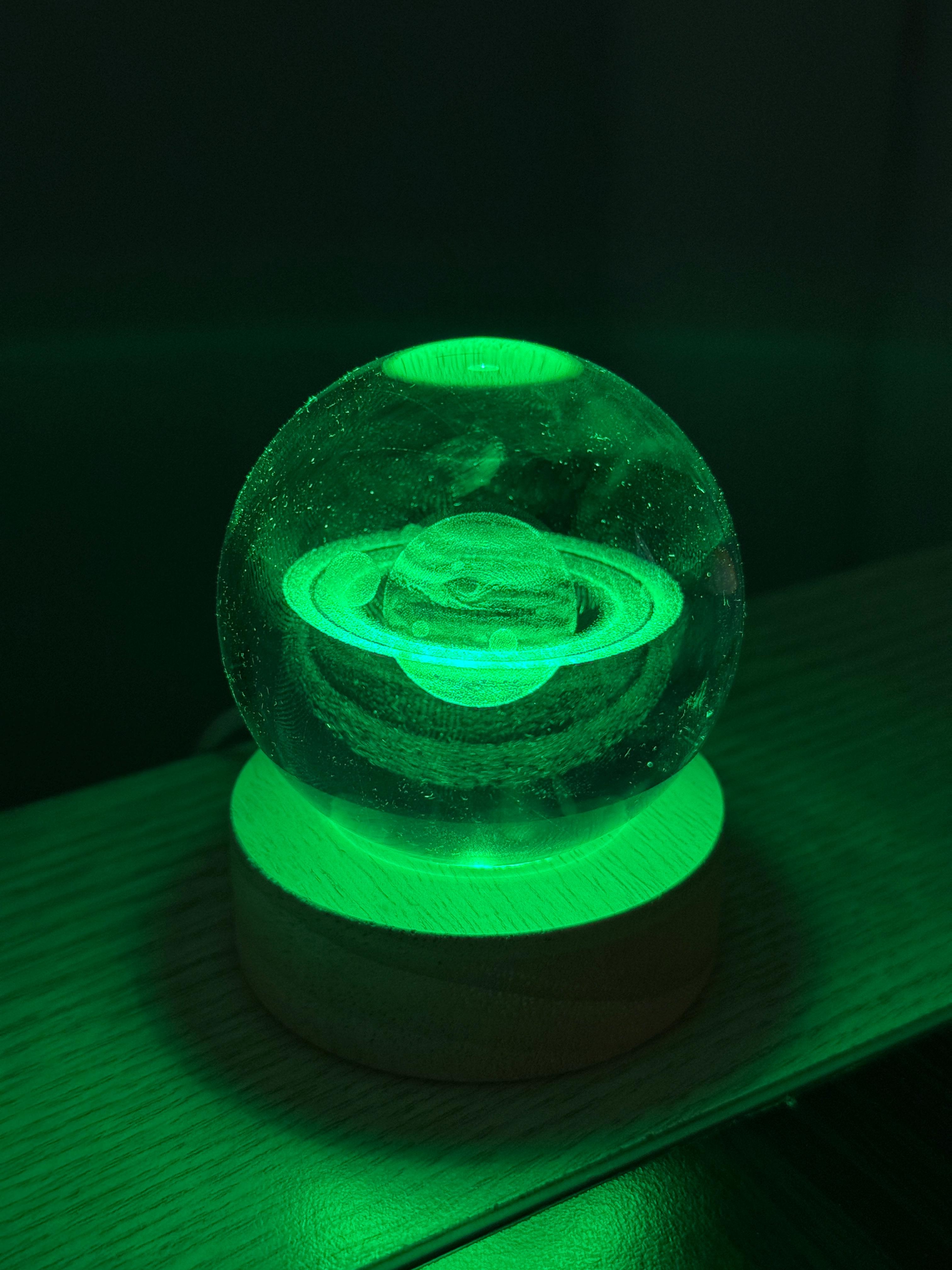 Renk Değiştiren RGB Led Işıklı Samanyolu Kristal Cam Kar Küresi Sevgiliye Hediye