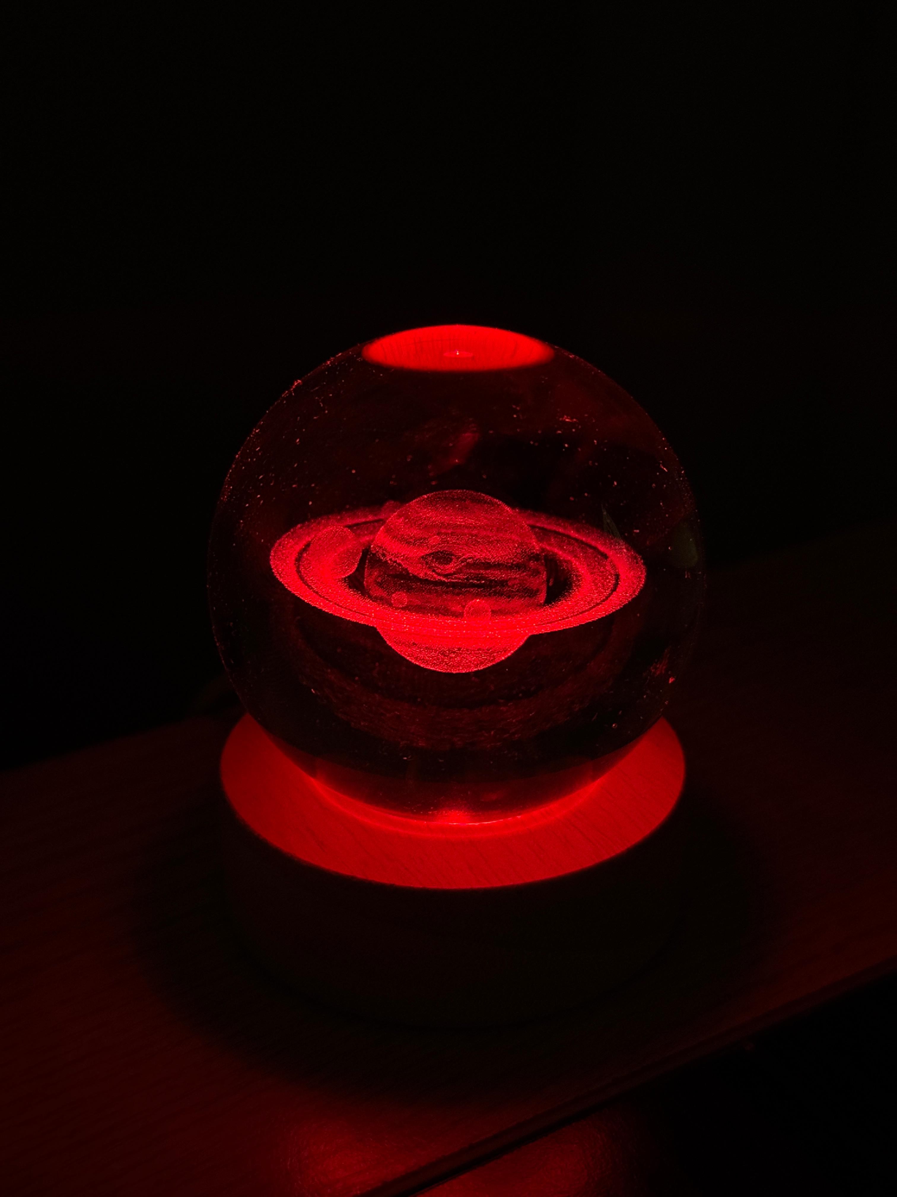 Renk Değiştiren RGB Led Işıklı Samanyolu Kristal Cam Kar Küresi Sevgiliye Hediye