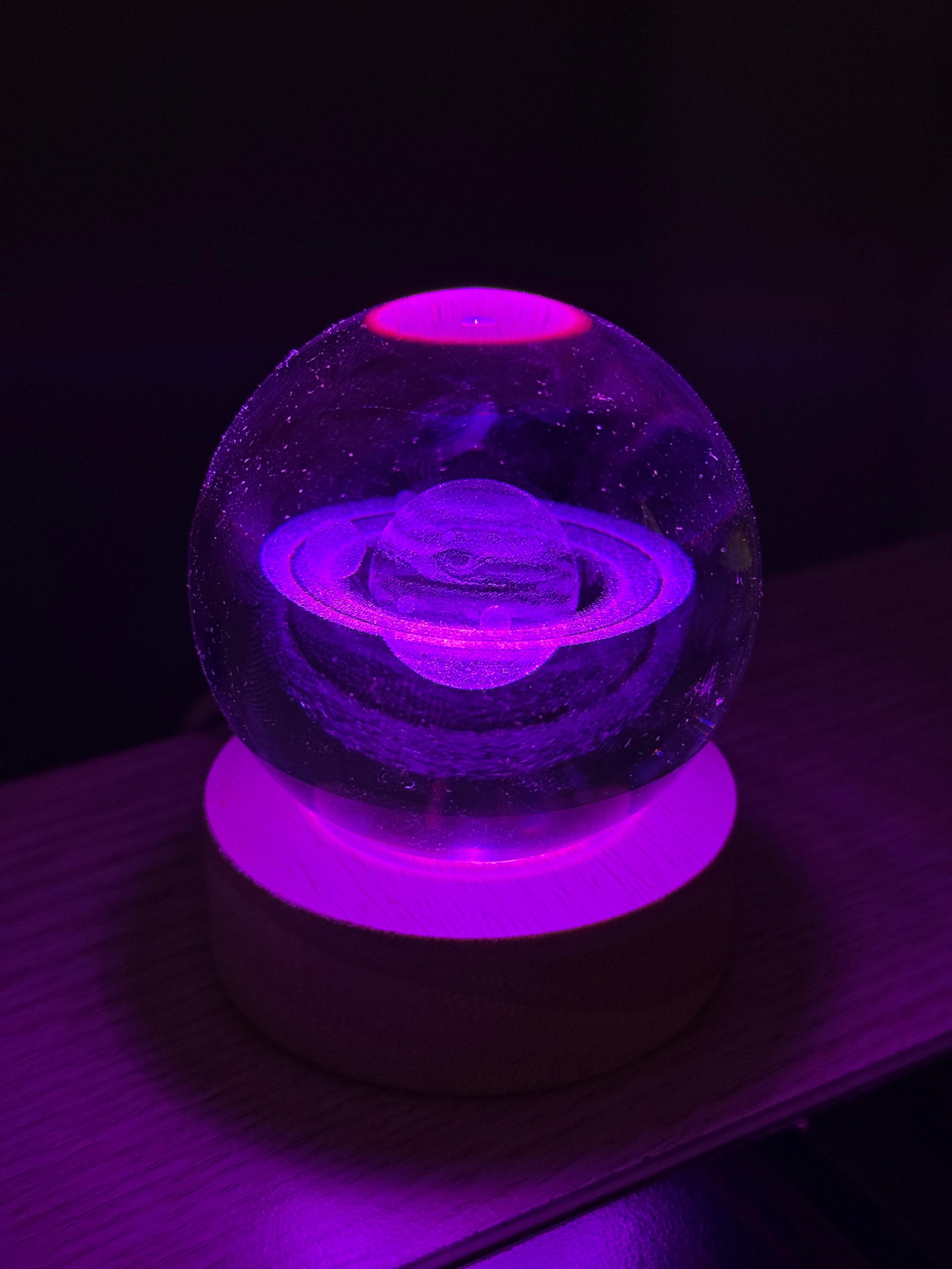 Renk Değiştiren RGB Led Işıklı Samanyolu Kristal Cam Kar Küresi Sevgiliye Hediye