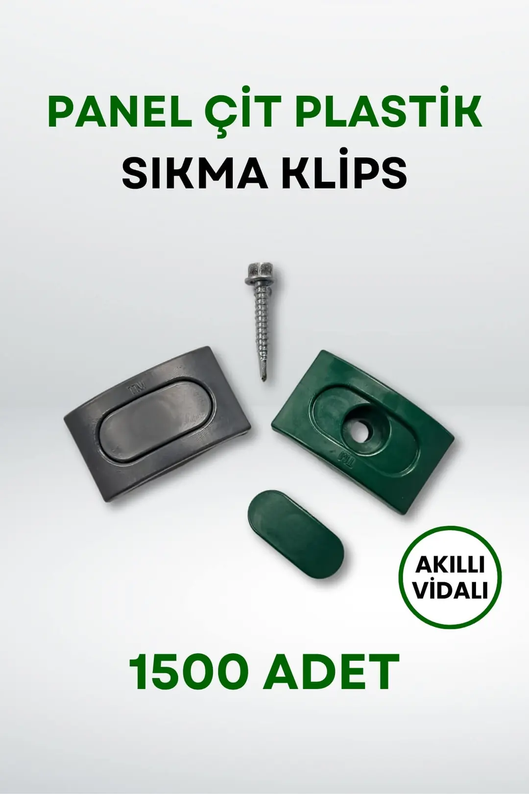 Panel Çit Plastik Sıkma Klips - Akıllı Vidalı (1500 Adet) | ZiDi