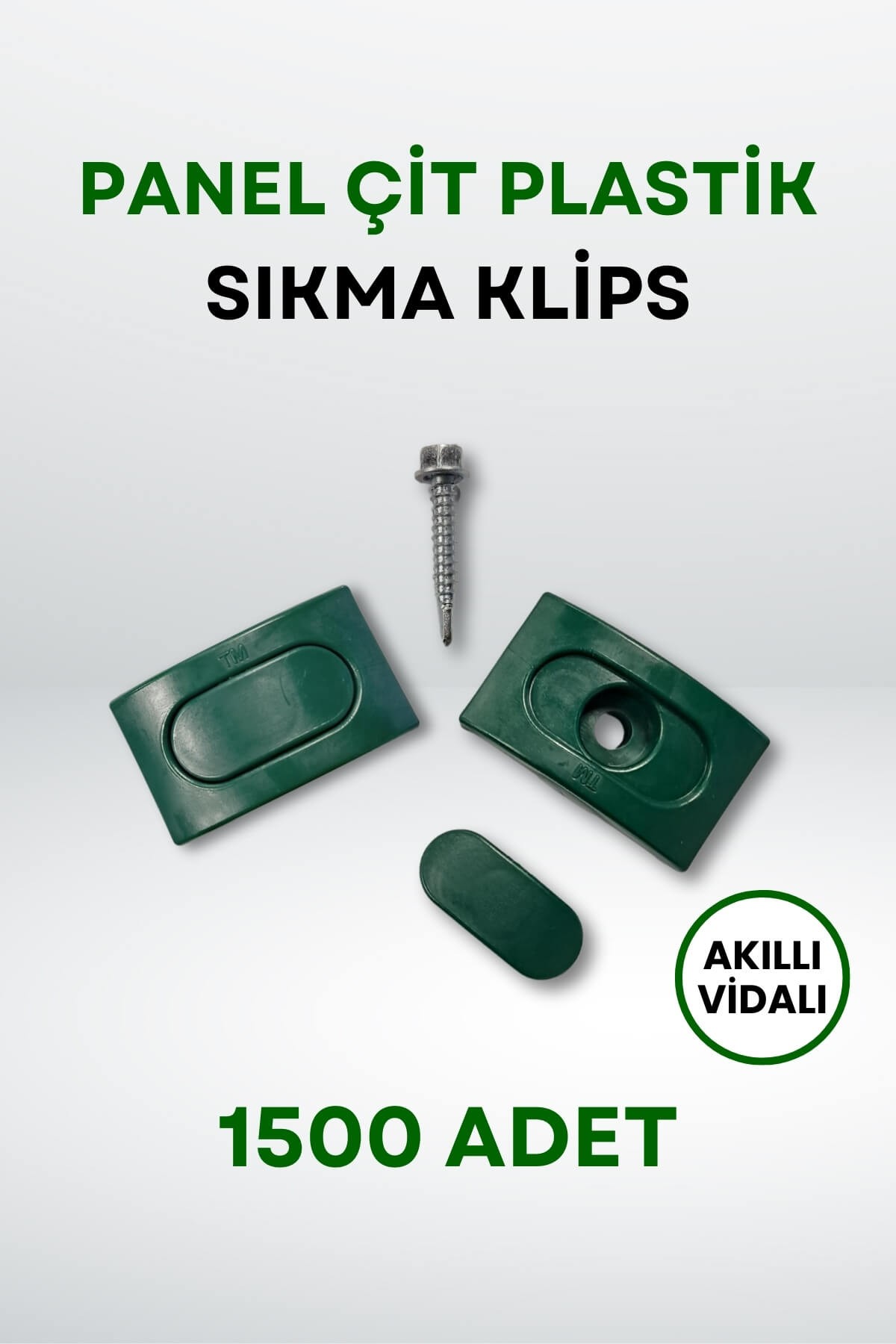 Panel Çit Plastik Sıkma Klips - Akıllı Vidalı (1500 Adet)