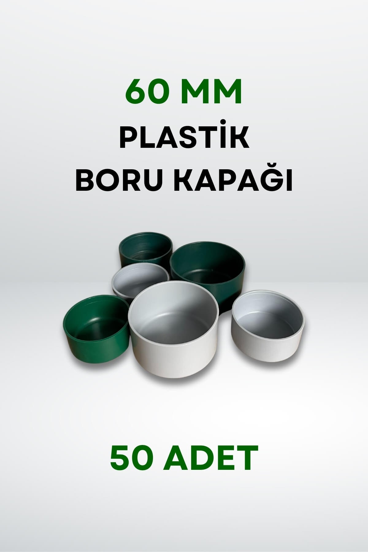 Plastik Boru Kapağı 60 MM (50 Adet)