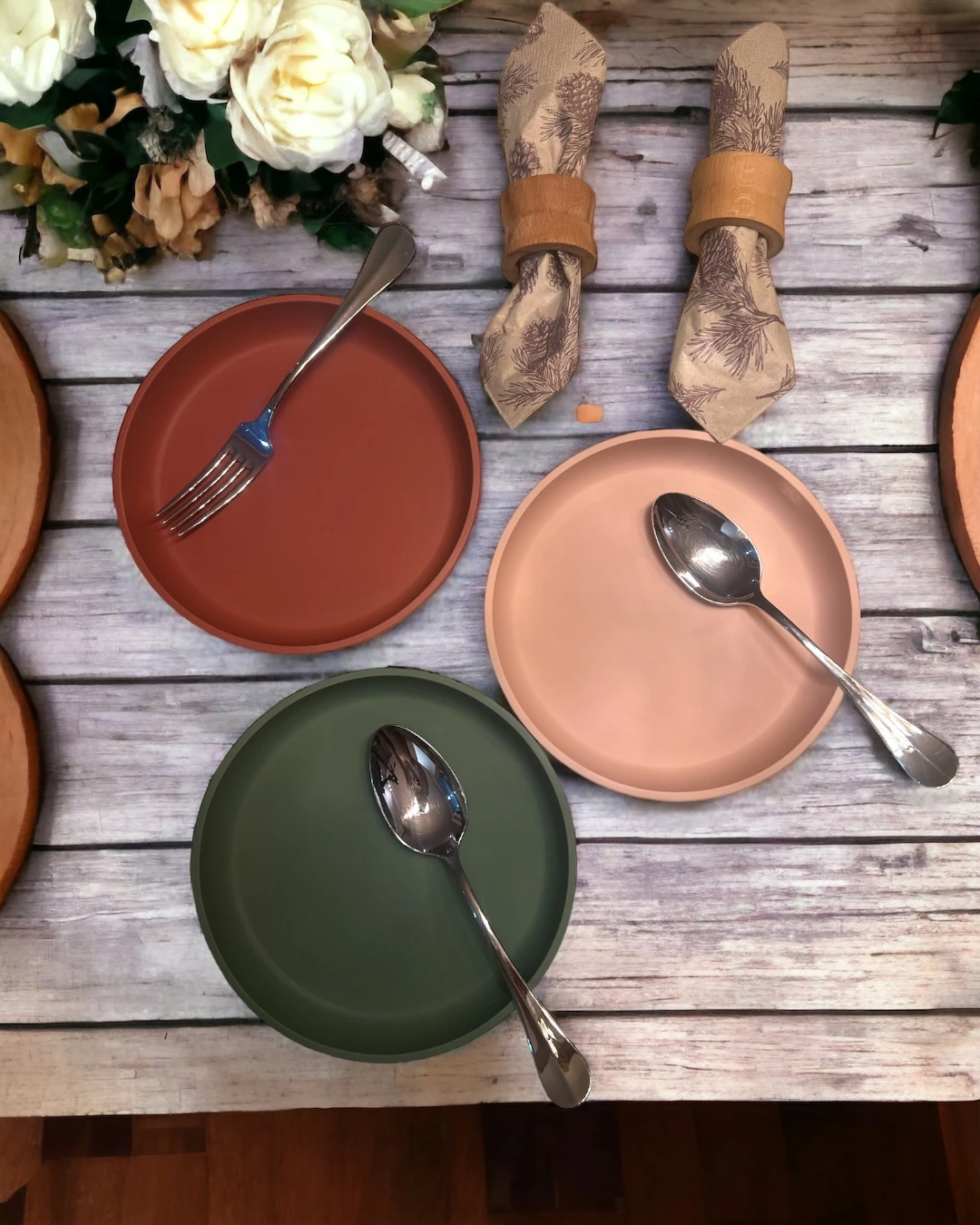 Silikon Yuvarlak Tabak - 400 mL - haki