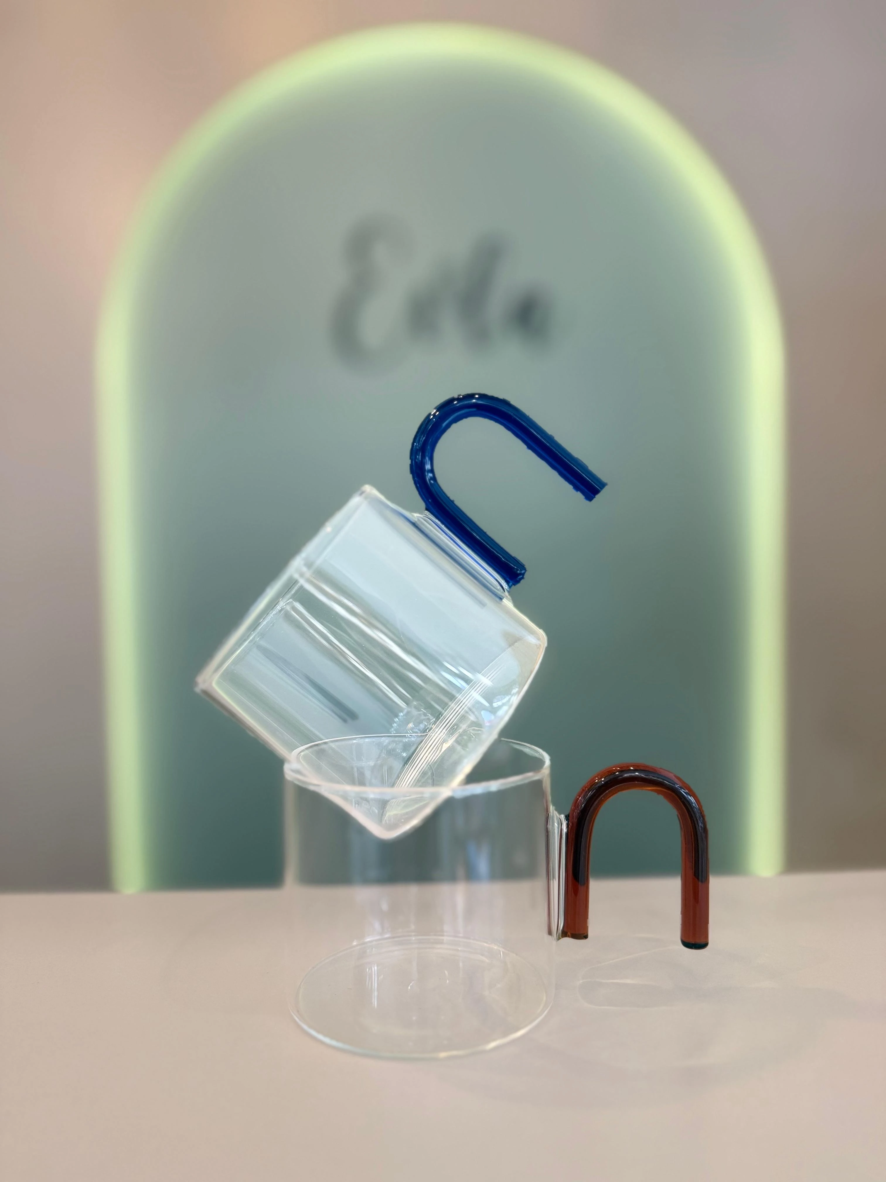 RENKLİ KULPLU CAM KUPA