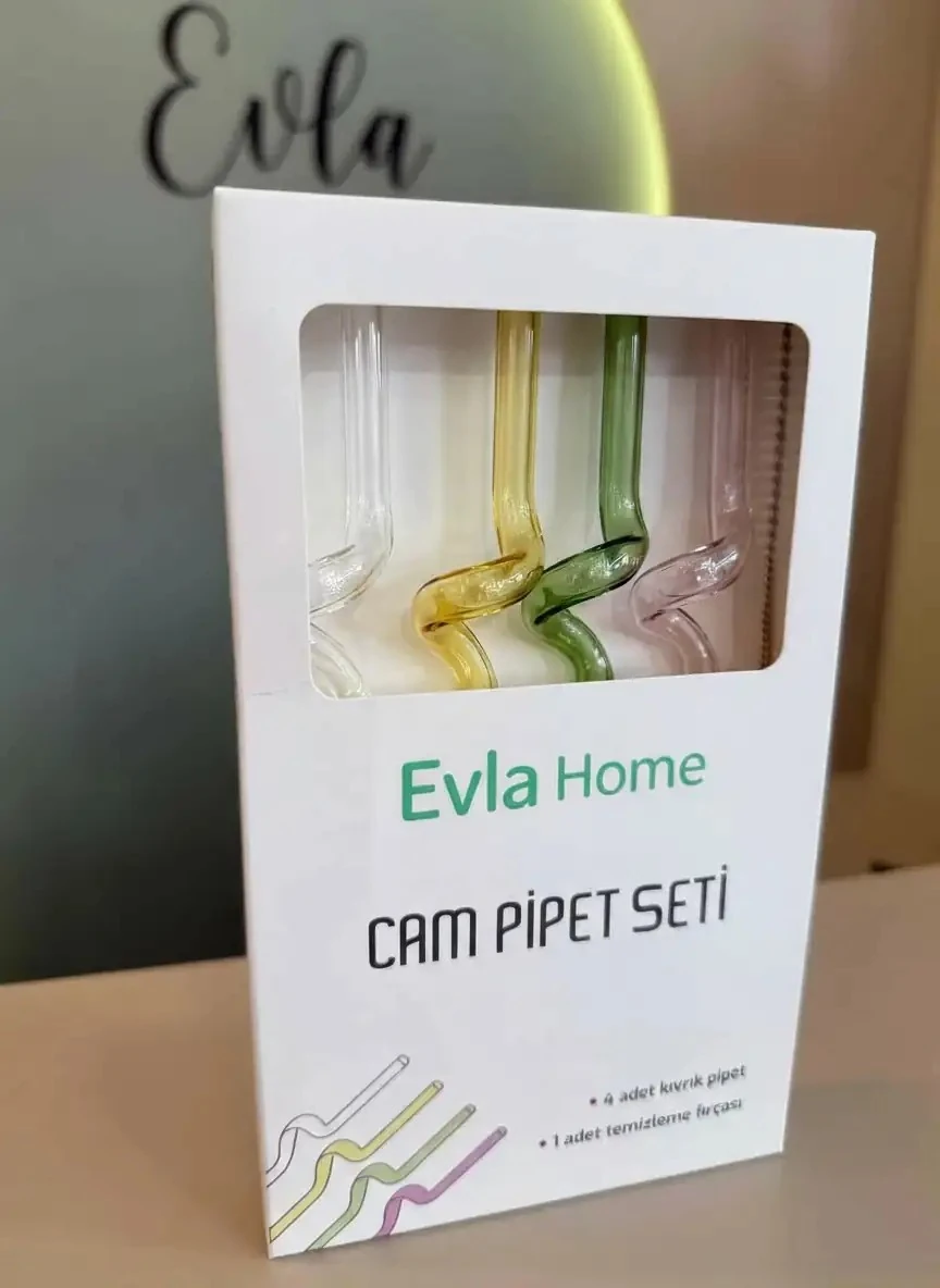 RENKLİ BURGULU 4LÜ CAM PİPET