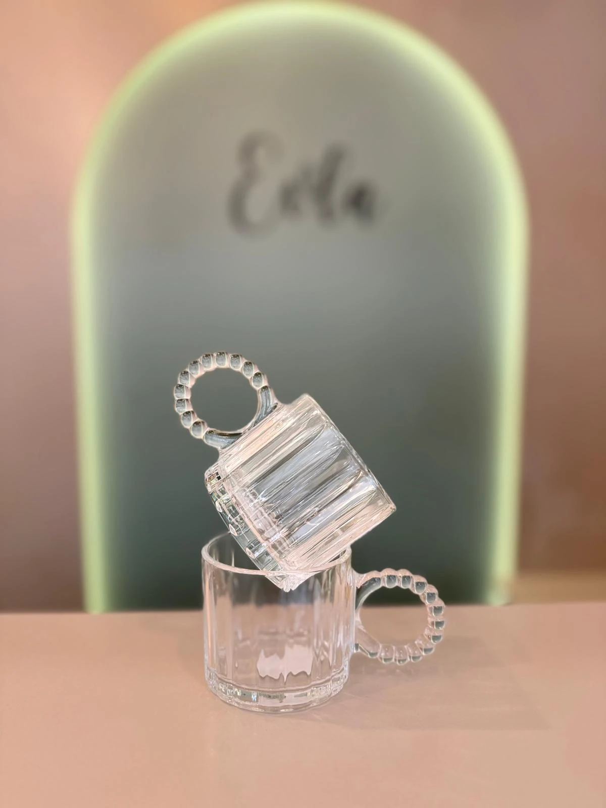 CAM BONCUK KULPLU KUPA