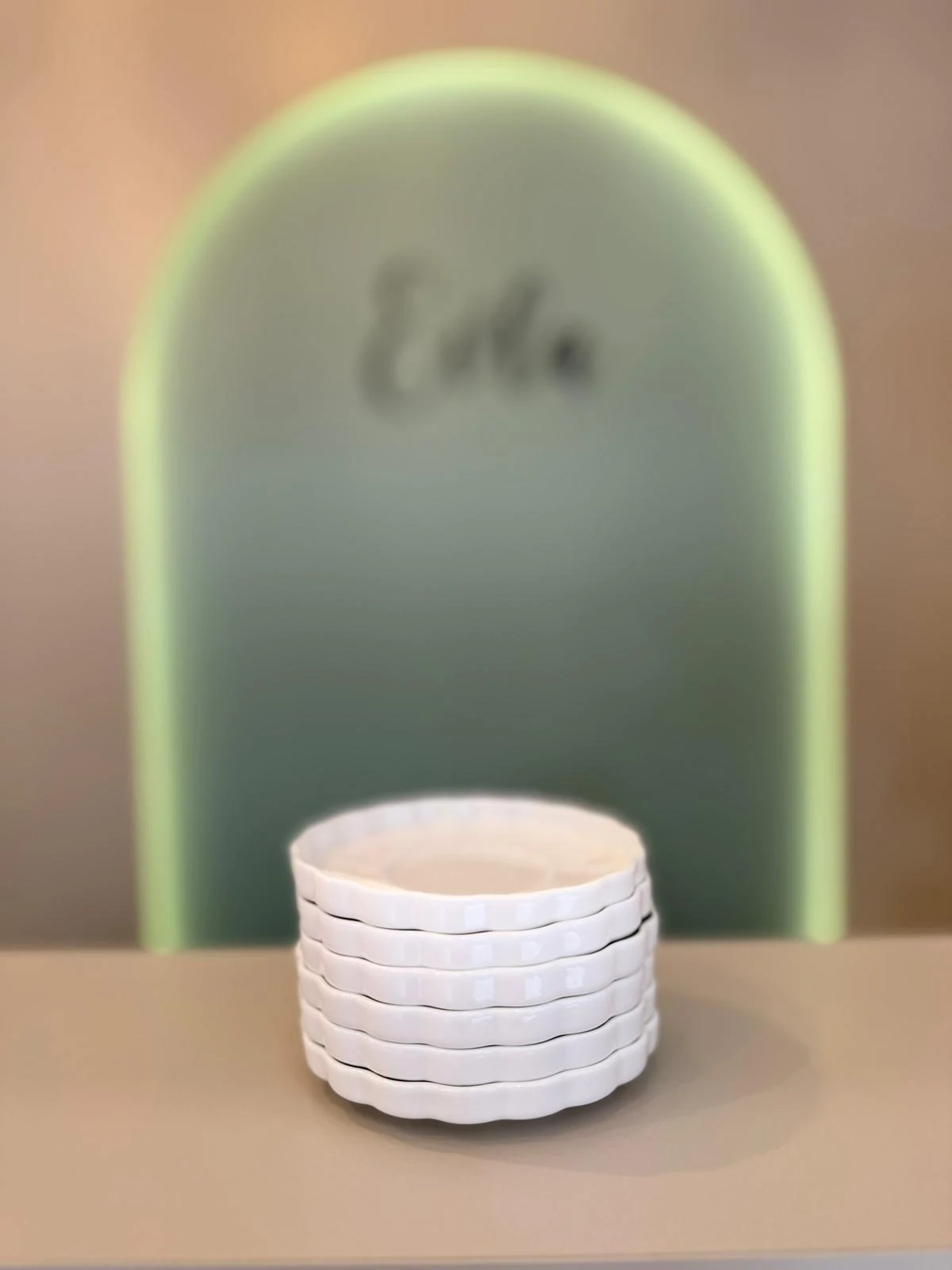 6 LI BEYAZ PORSELEN ÇAY TABAĞI