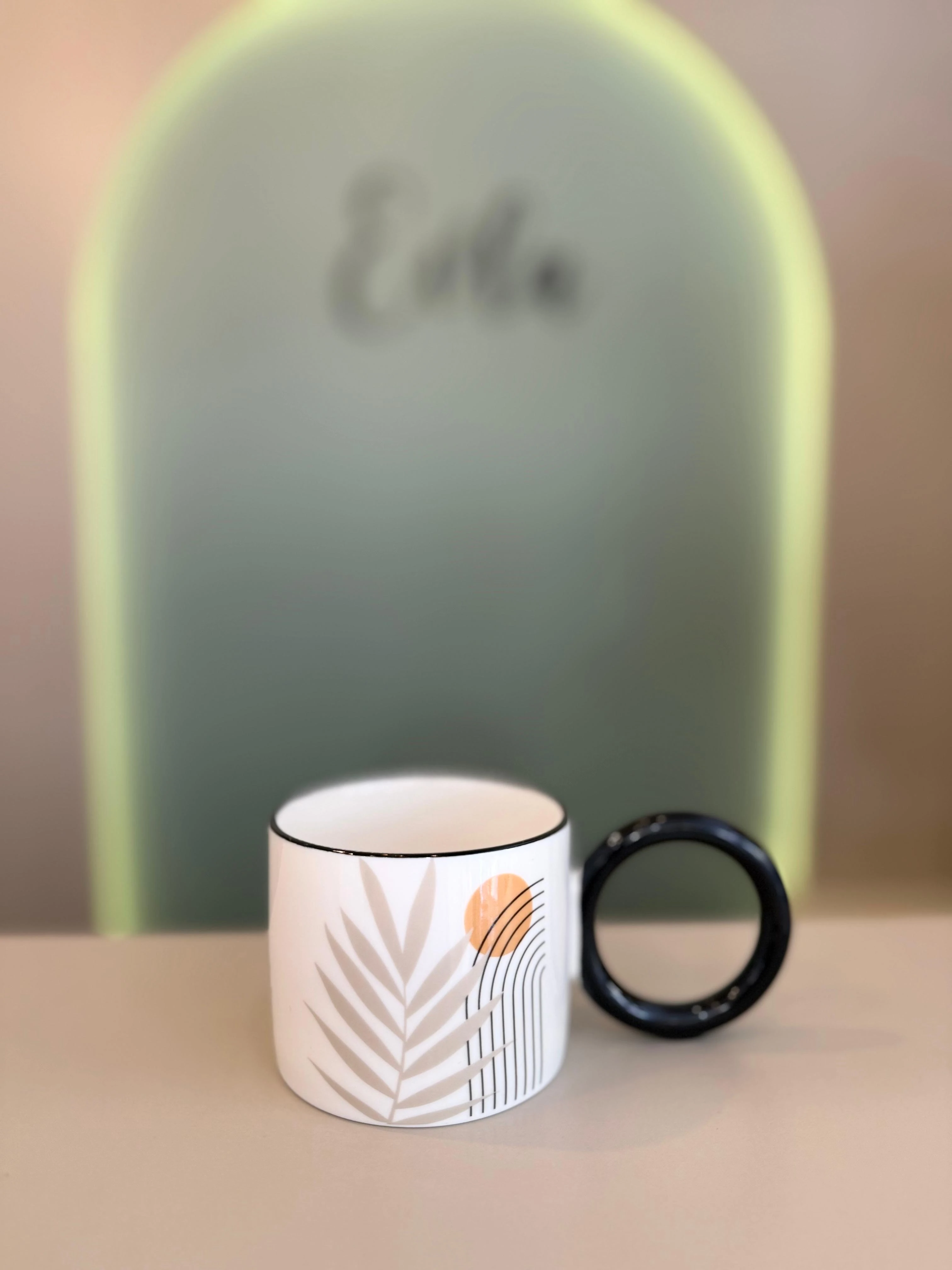 HALKA KUPLU PORSELEN KUPA