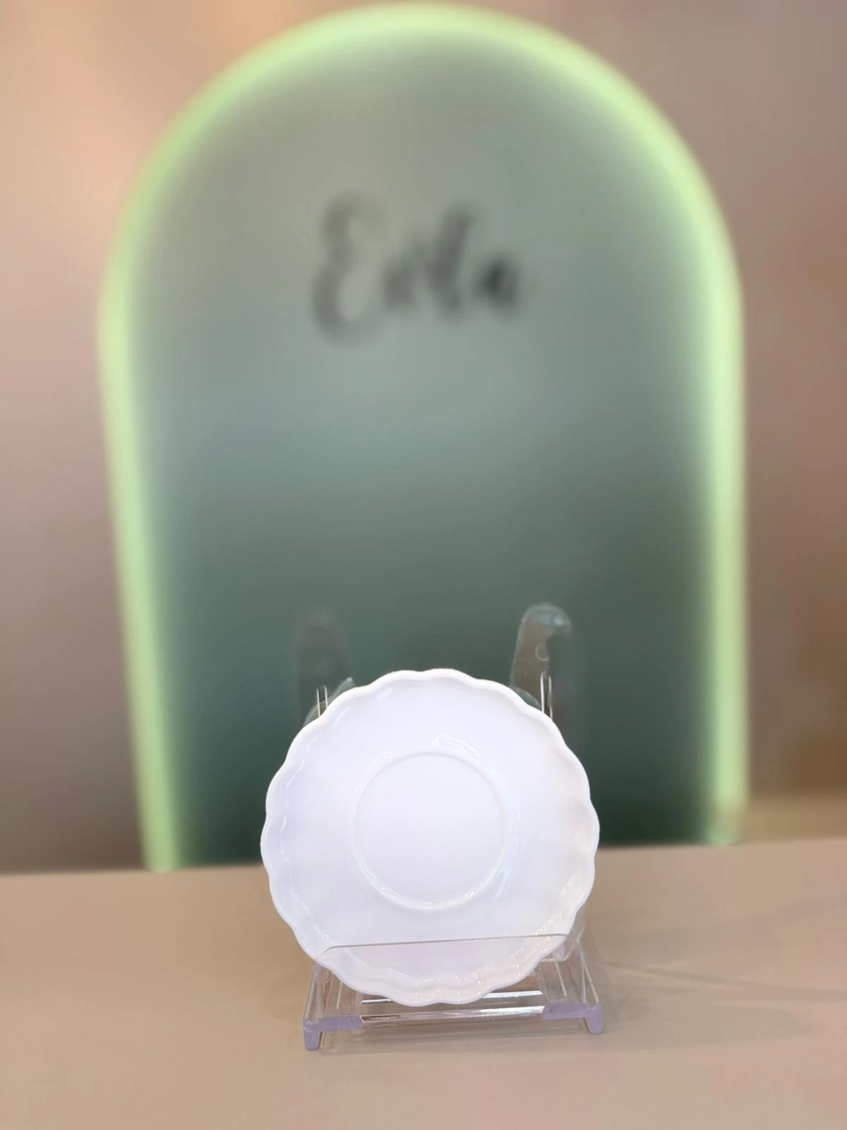 6 LI BEYAZ PORSELEN ÇAY TABAĞI