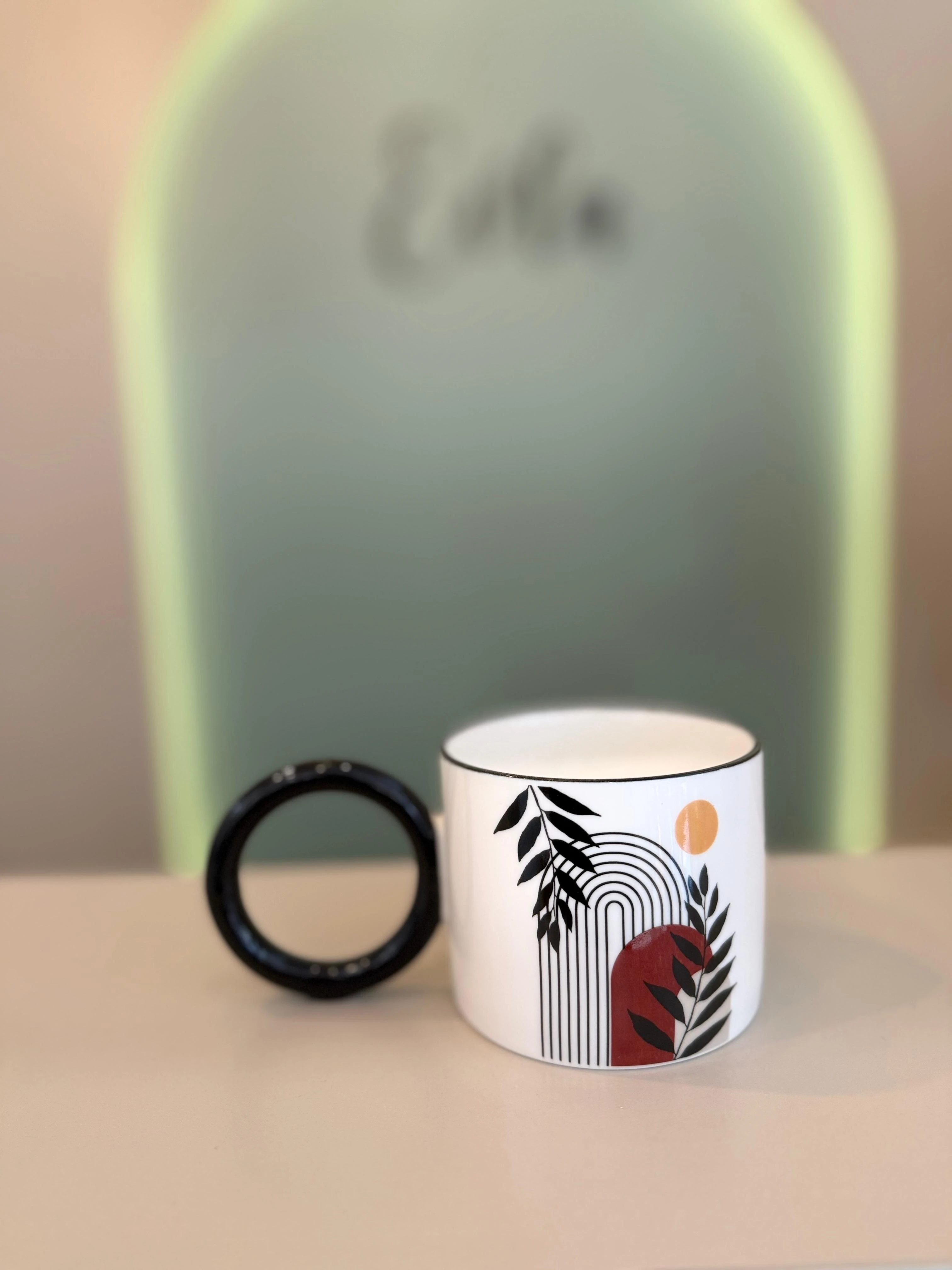 HALKA KULPLU PORSELEN KUPA