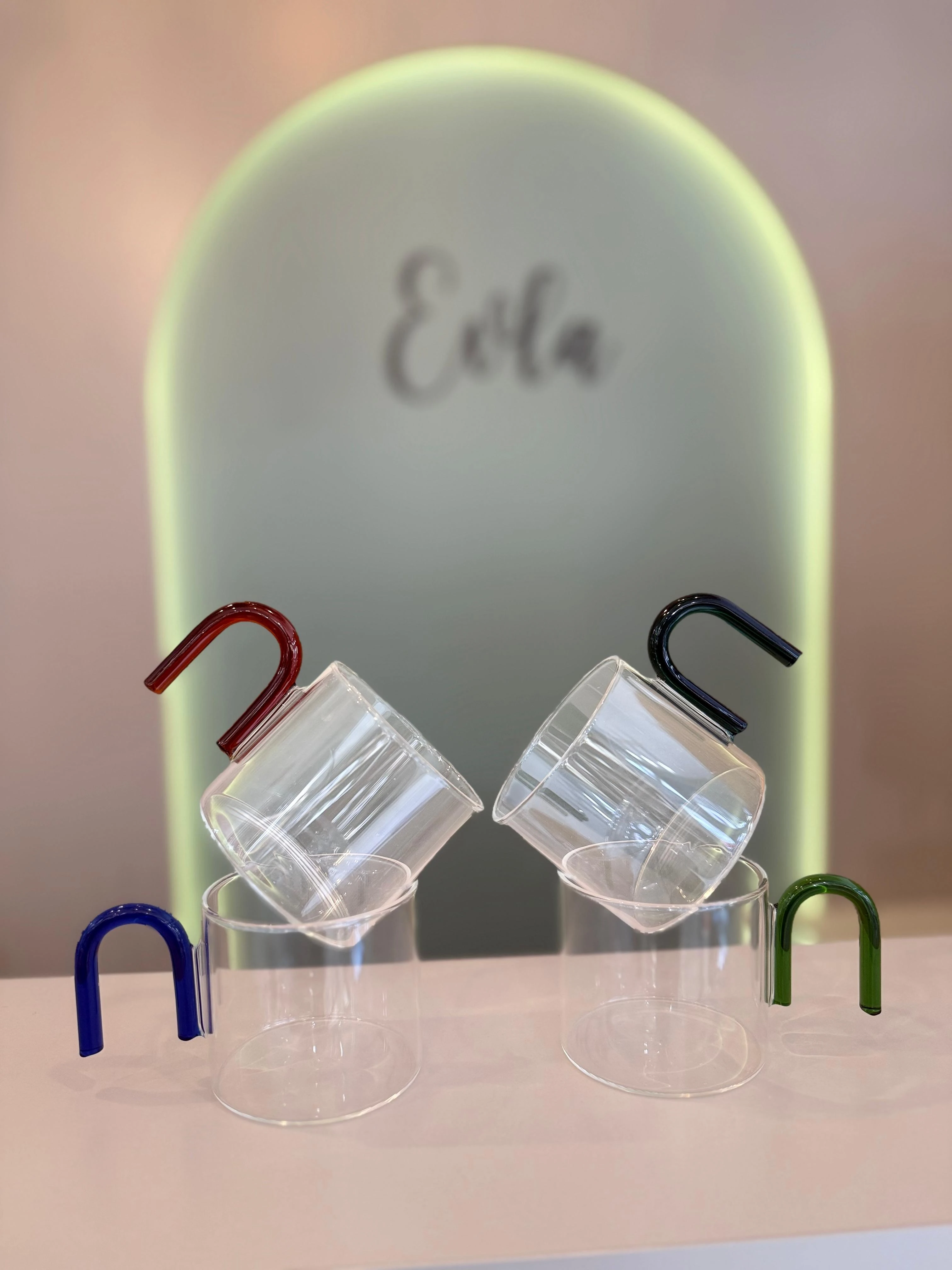 RENKLİ KULPLU CAM KUPA