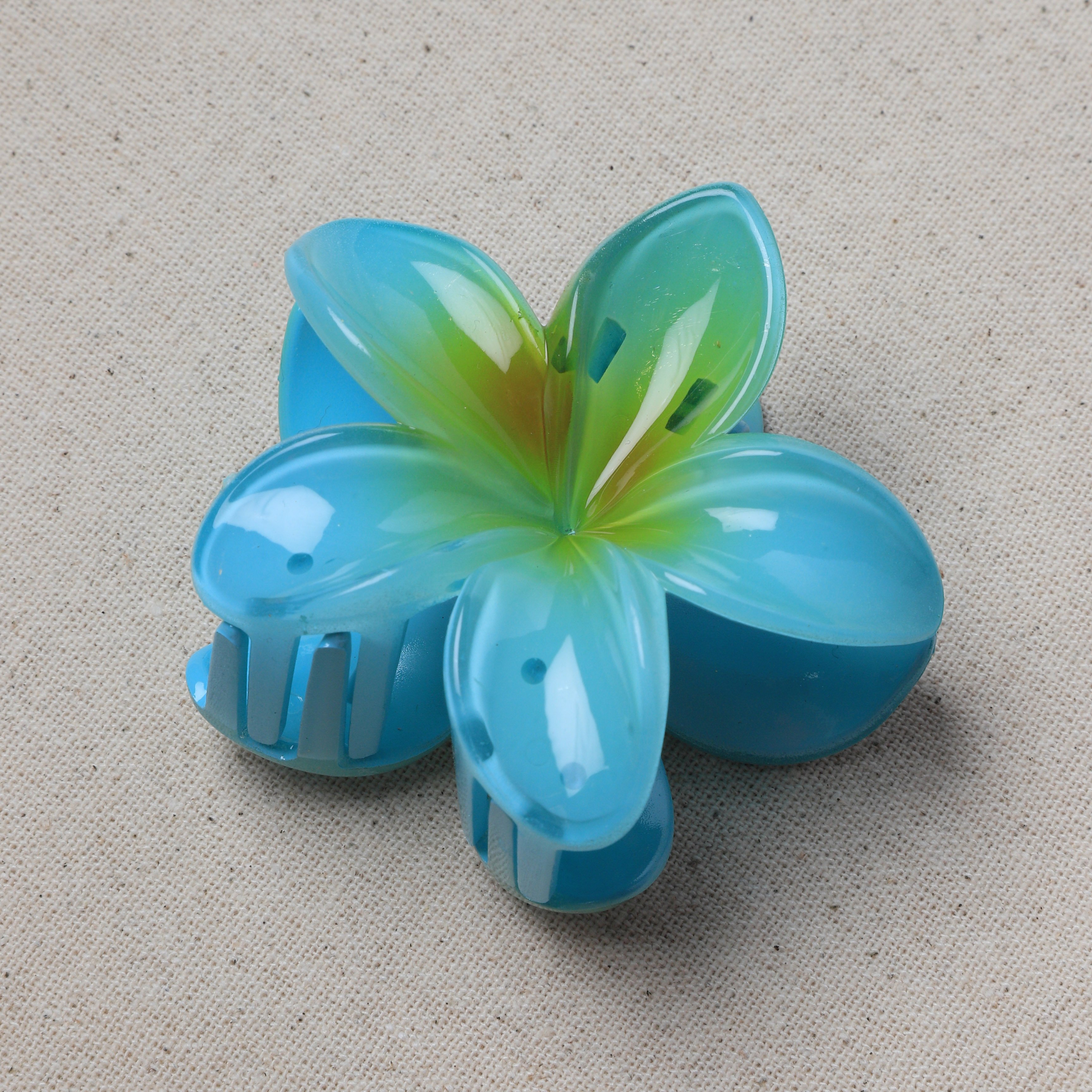 Neesa Lotus Çiçek Model Mandal Toka 8,5 cm - Mavi