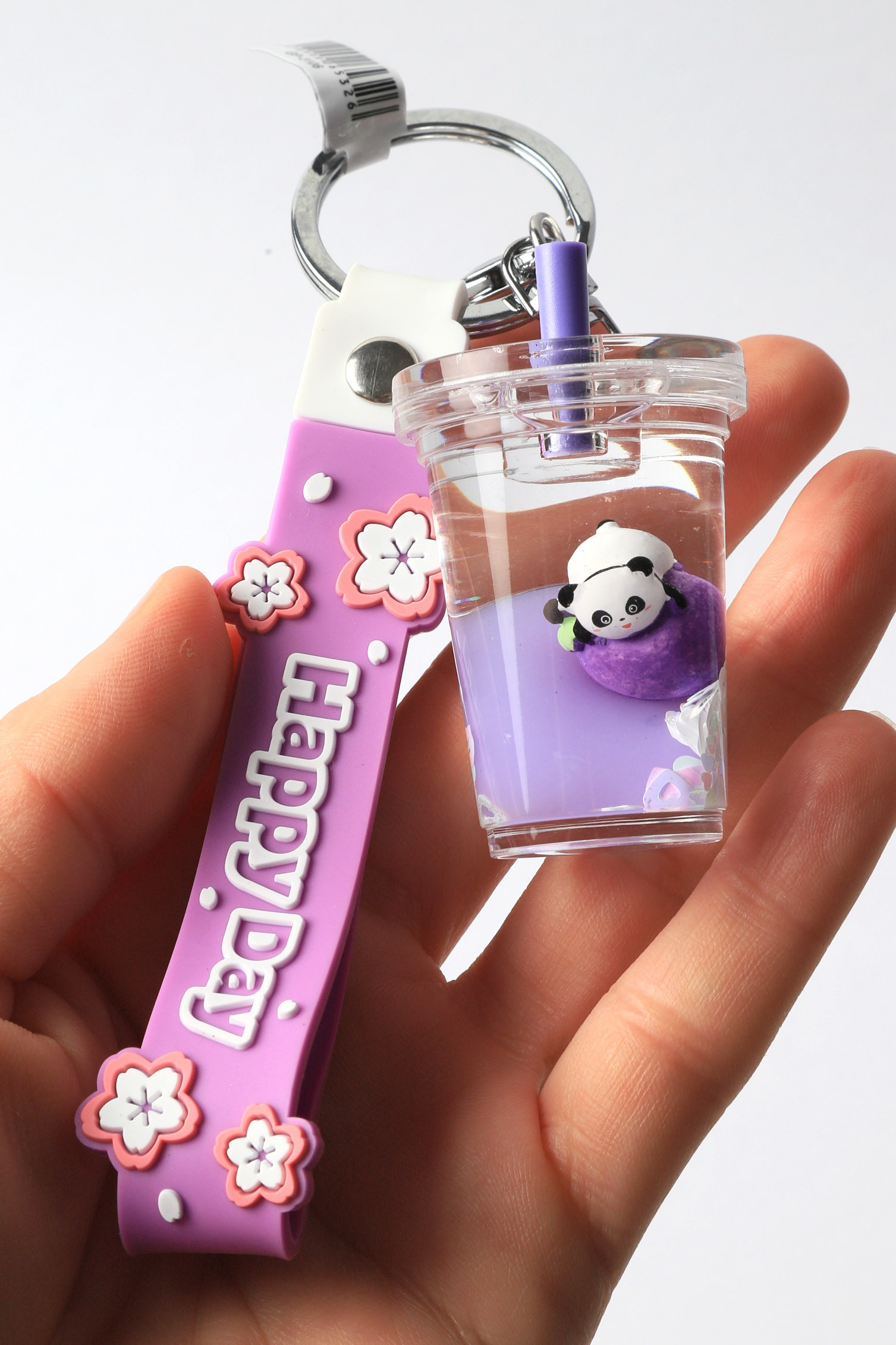 Giftpoint Sıvı Anahtarlık Pipetli İçecek Panda  - Mor
