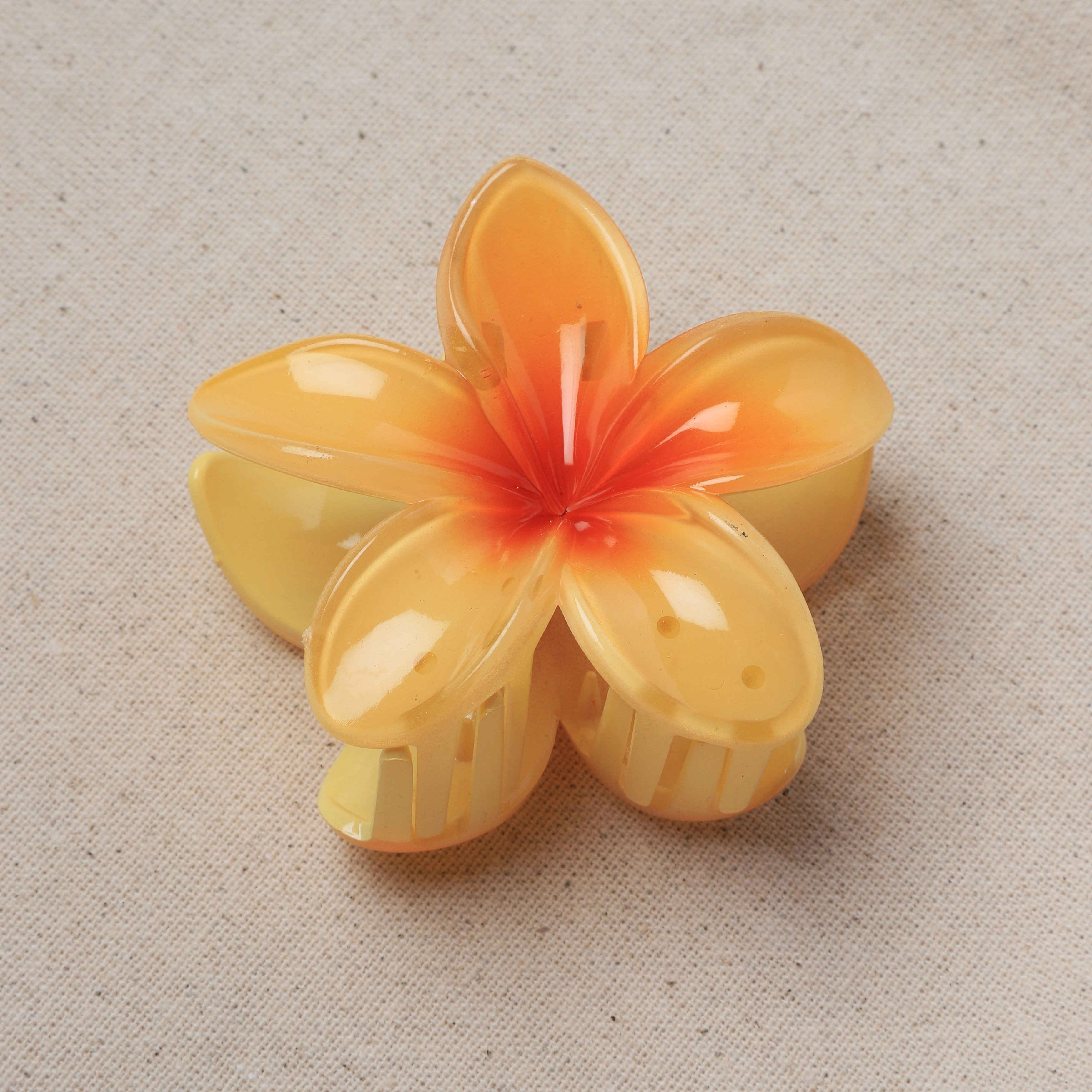 Neesa Lotus Çiçek Model Mandal Toka 8,5 cm - Sarı