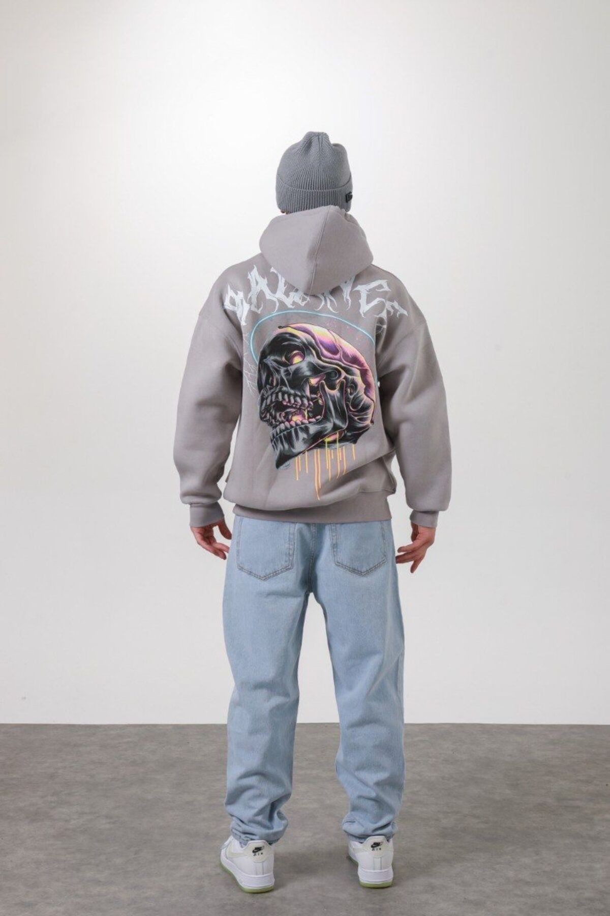 erkek kapşonlu oversıze sweatshirt