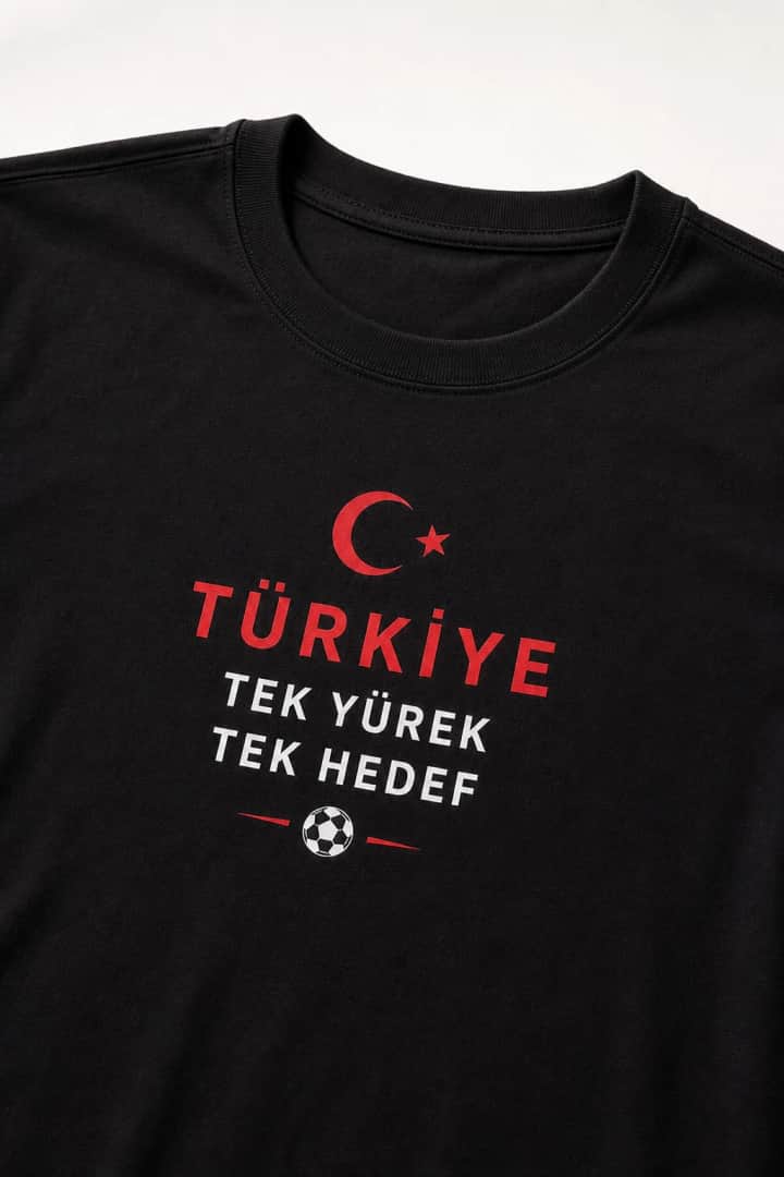 İncili Tekstil Türkiye Temalı Dünya Kupası Baskılı Slim Fit Erkek Tişört %100 Pamuklu Penye Dijital Baskı - Siyah Baskı 4 – görsel 3