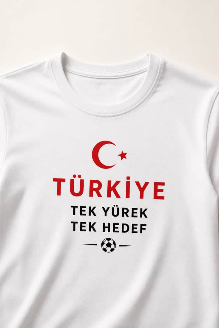 İncili Tekstil Türkiye Temalı Dünya Kupası Baskılı Slim Fit Erkek Tişört %100 Pamuklu Penye Dijital Baskı - Beyaz Baskı 5 – görsel 3