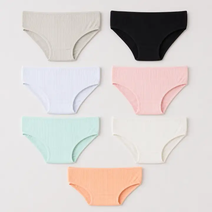 Kız Çocuk Pamuklu Fitilli (Kaşkorse) 7'li Slip Külot Seti – görsel 2