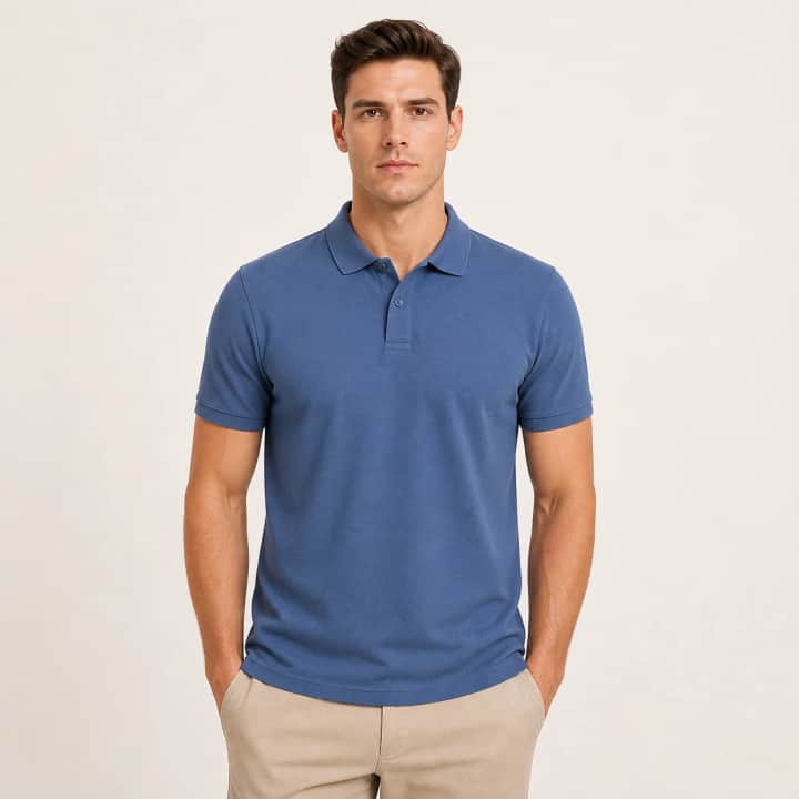 İncili Tekstil Premium Polo Yaka Erkek Tişört - Indigo