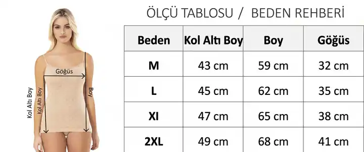 Kadın Ribana İp Askılı Pamuklu Atlet – görsel 4