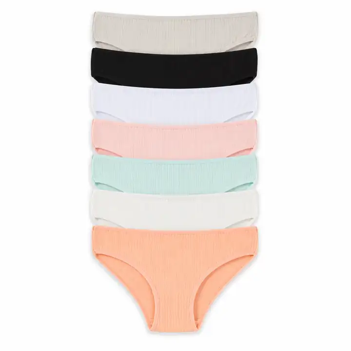 Kız Çocuk Pamuklu Fitilli (Kaşkorse) 7'li Slip Külot Seti – görsel 4