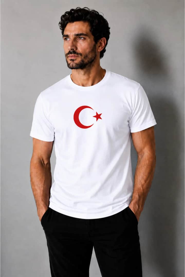 İncili Tekstil Türkiye Temalı Dünya Kupası Baskılı Slim Fit Erkek Tişört %100 Pamuklu Penye Dijital Baskı - Beyaz Baskı 1