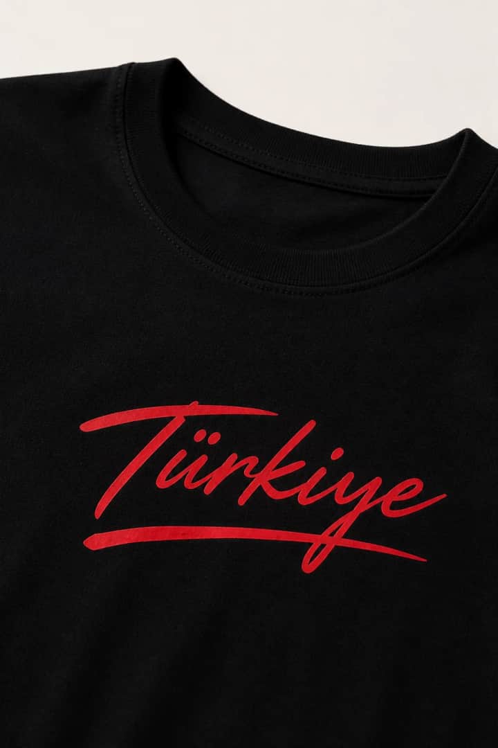 İncili Tekstil Türkiye Temalı Dünya Kupası Baskılı Slim Fit Erkek Tişört %100 Pamuklu Penye Dijital Baskı - Siyah Baskı 8 – görsel 3