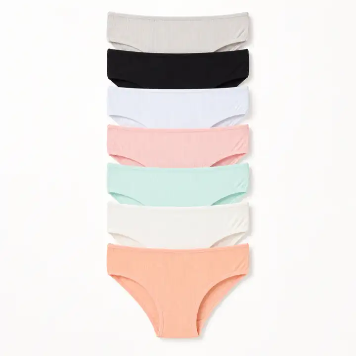 Kız Çocuk Pamuklu Fitilli (Kaşkorse) 7'li Slip Külot Seti