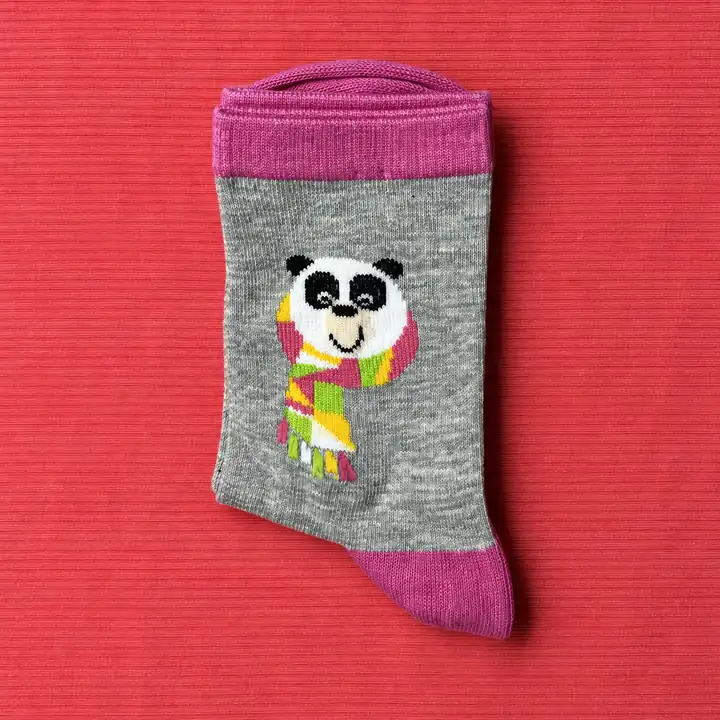4'lü Set - Neşeli Panda Desenli Dikişsiz Çocuk Çorabı | Soft Yıkama Eğlenceli ve Yumuşak Dokulu Çorap – görsel 4