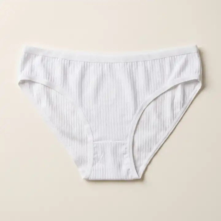 Kadın Klasik Beyaz Pamuklu Fitilli Yüksek Konfor Bikini Külot – görsel 2