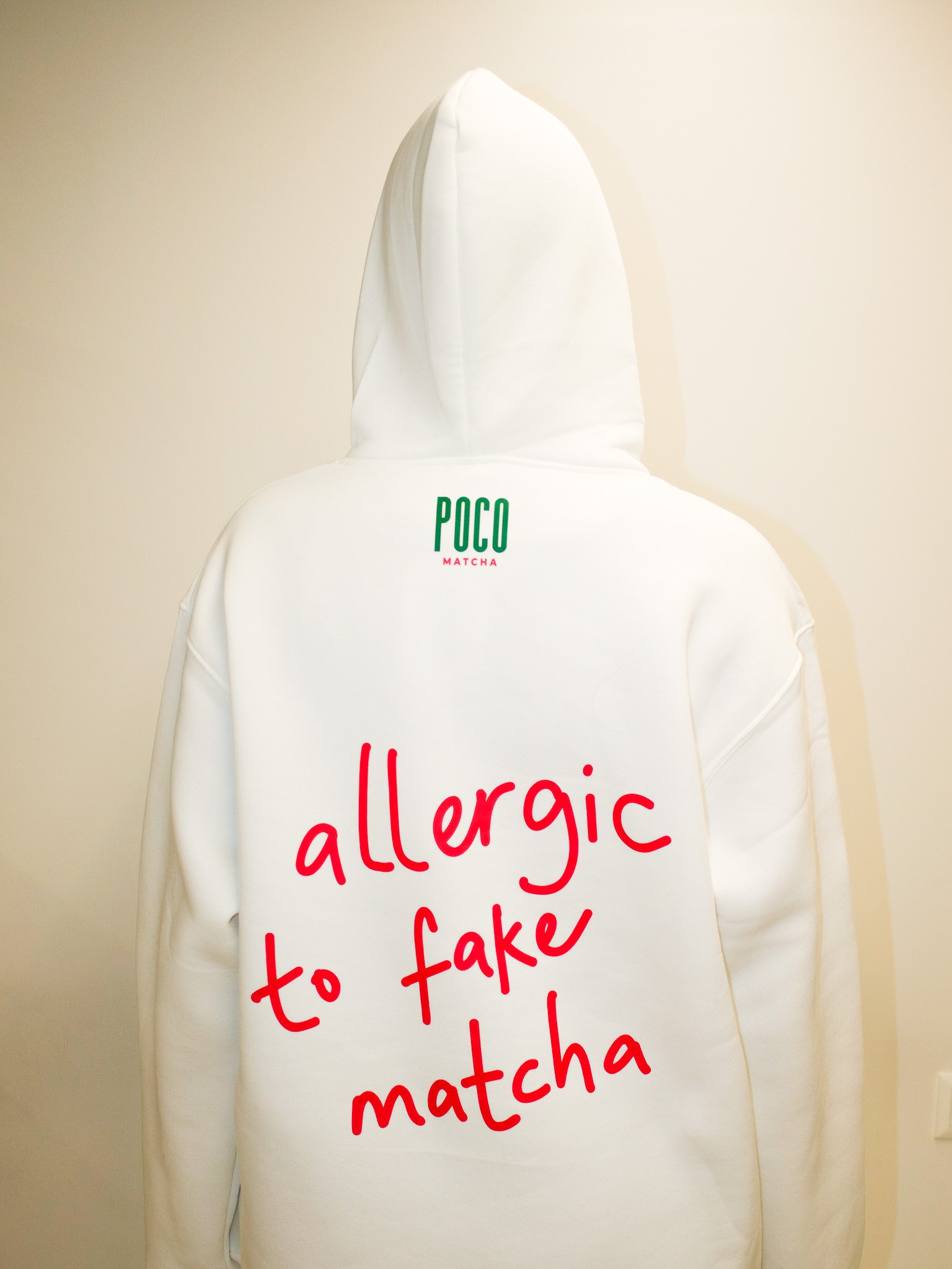 POCO 'Allergic to Fake Matcha' White Hoodie